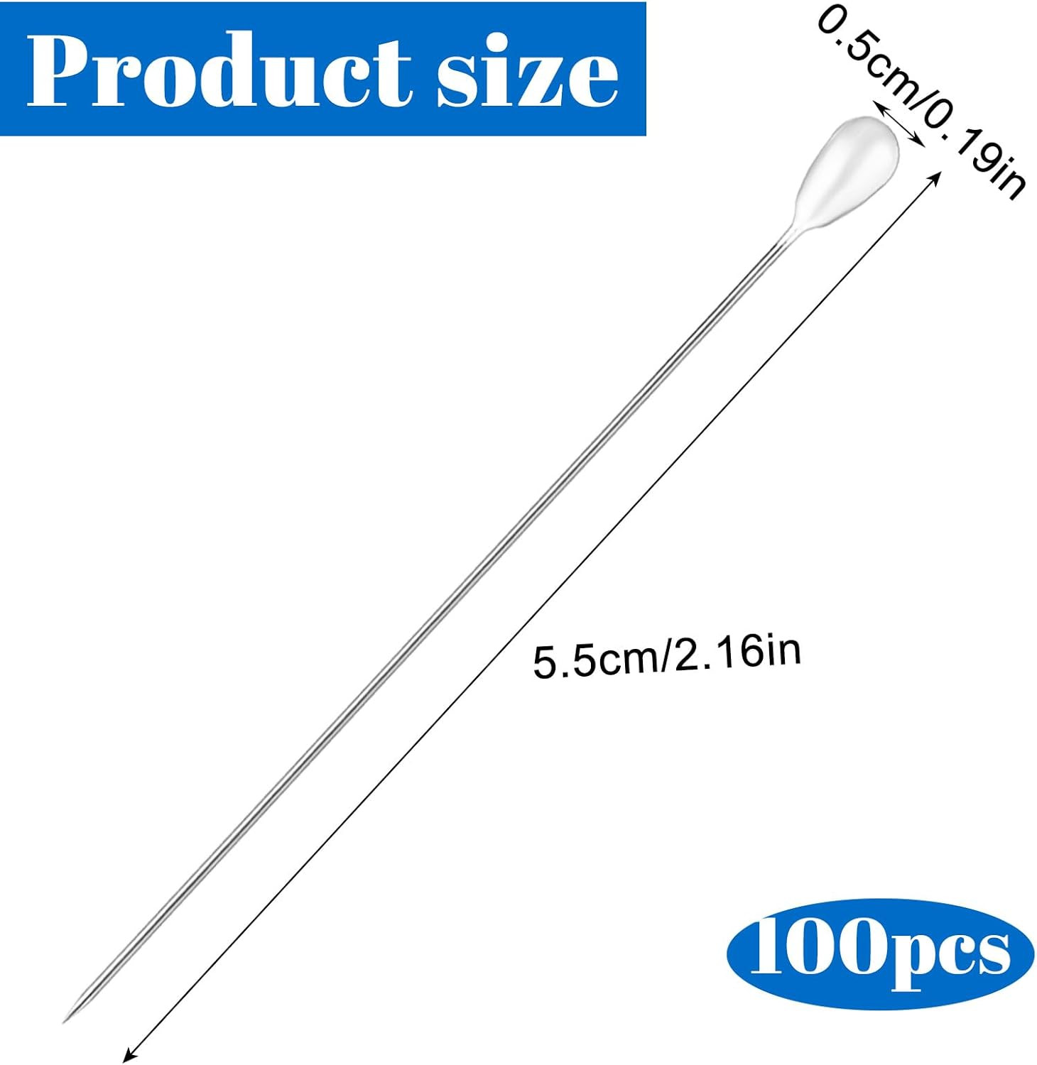 100 PCS Pearl Head Pins, 2 Inch Corsage Boutonniere Pins Straight Pin