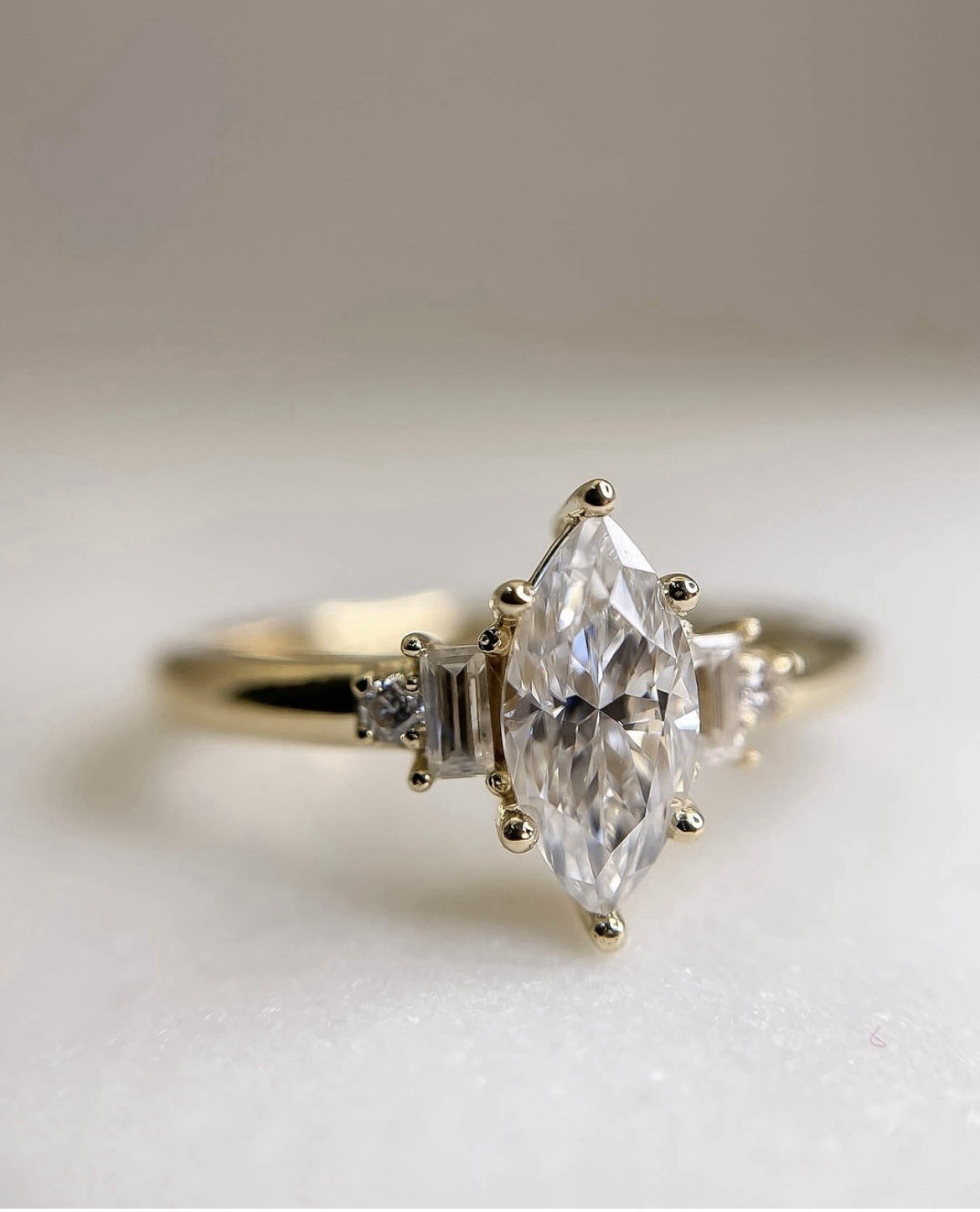Solid Handmad Moissanite Ring 925 Silver Marquis Shap Engagmemt Ring Gift Item