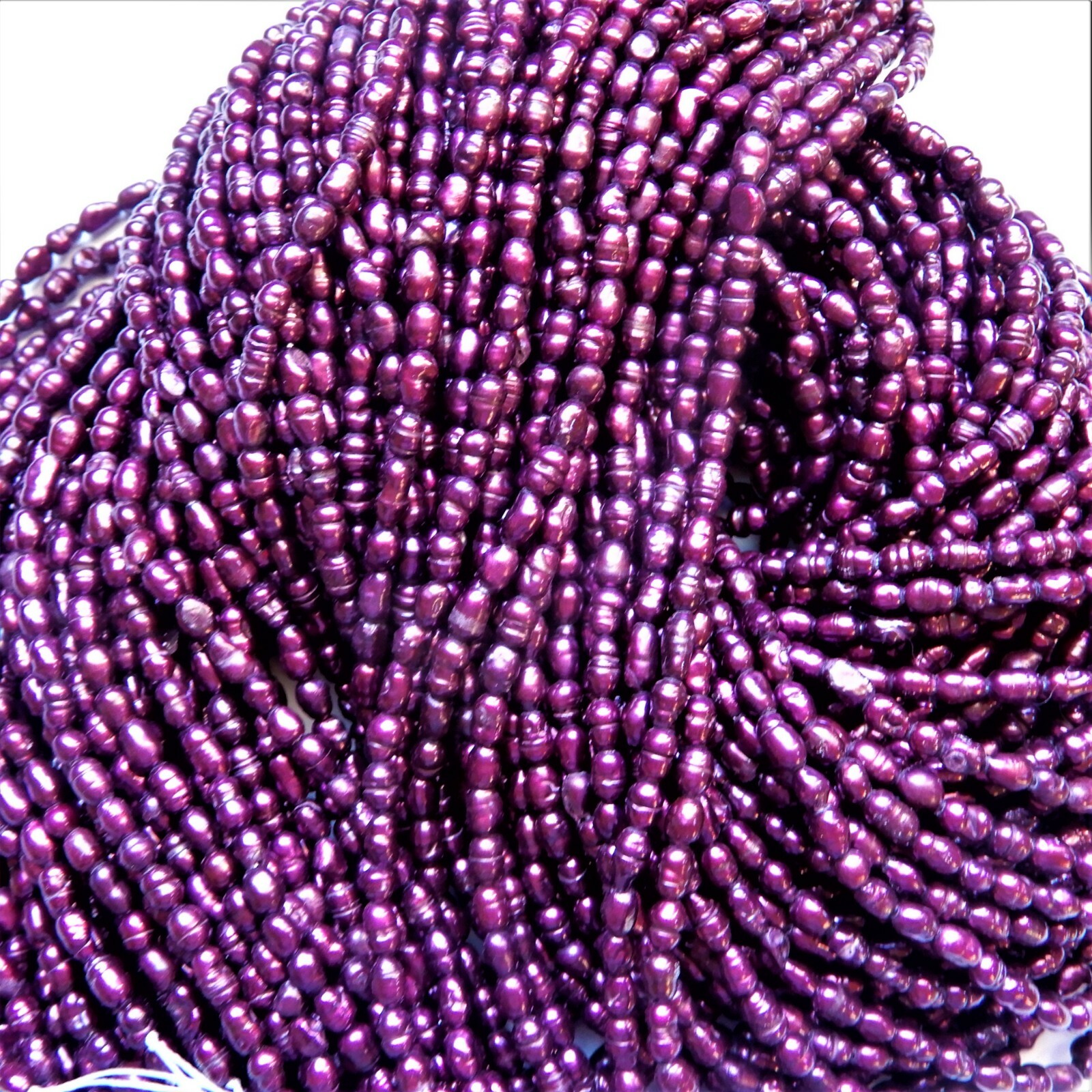 2 Strands Rice Burgundy Freshwater Pearl mini baroque rice Beads, 180 beads