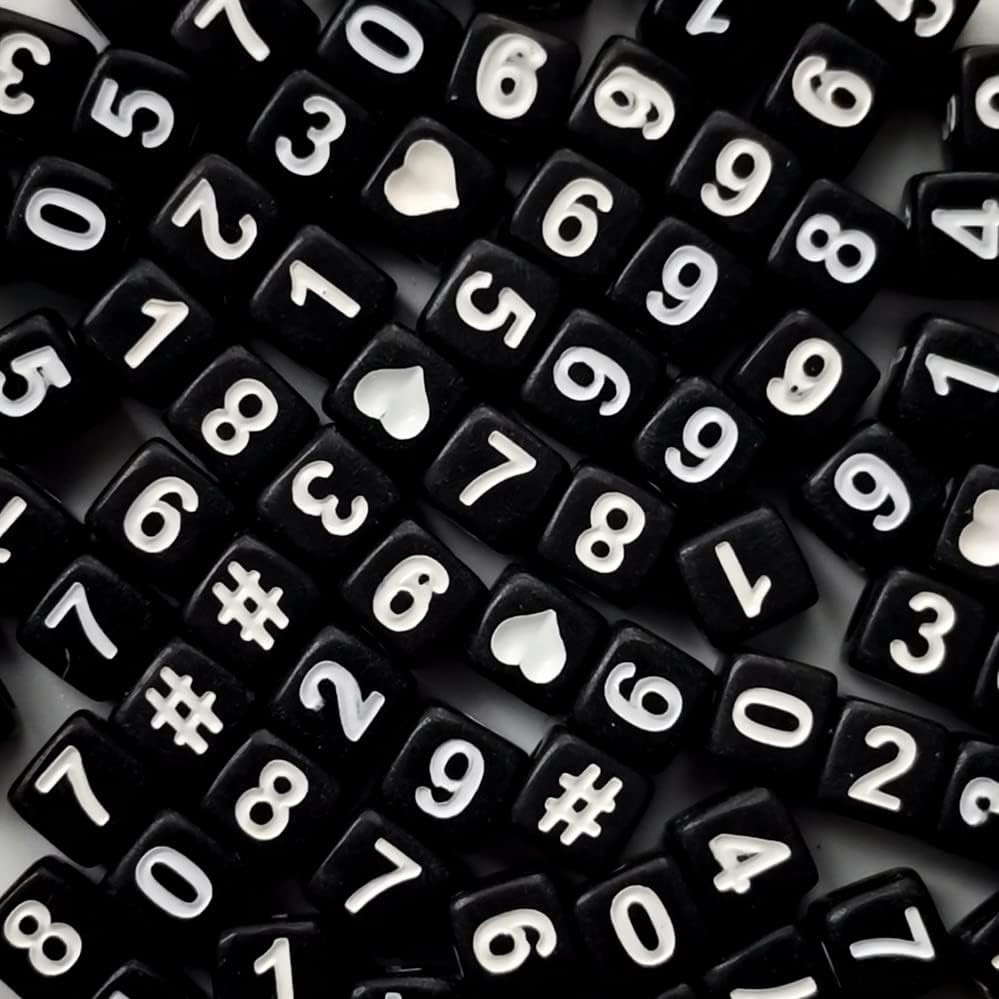 600pcs Number Beads 6 Colors Acrylic Square 6x6mm Number Beads Each Color 100pcs
