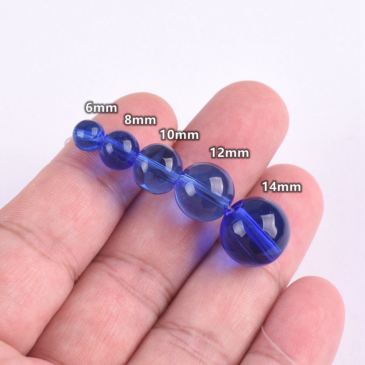 Round Glossy 6mm 8mm 10mm 12mm 14mm Crystal Glass Loose Beads for Jewelry Making