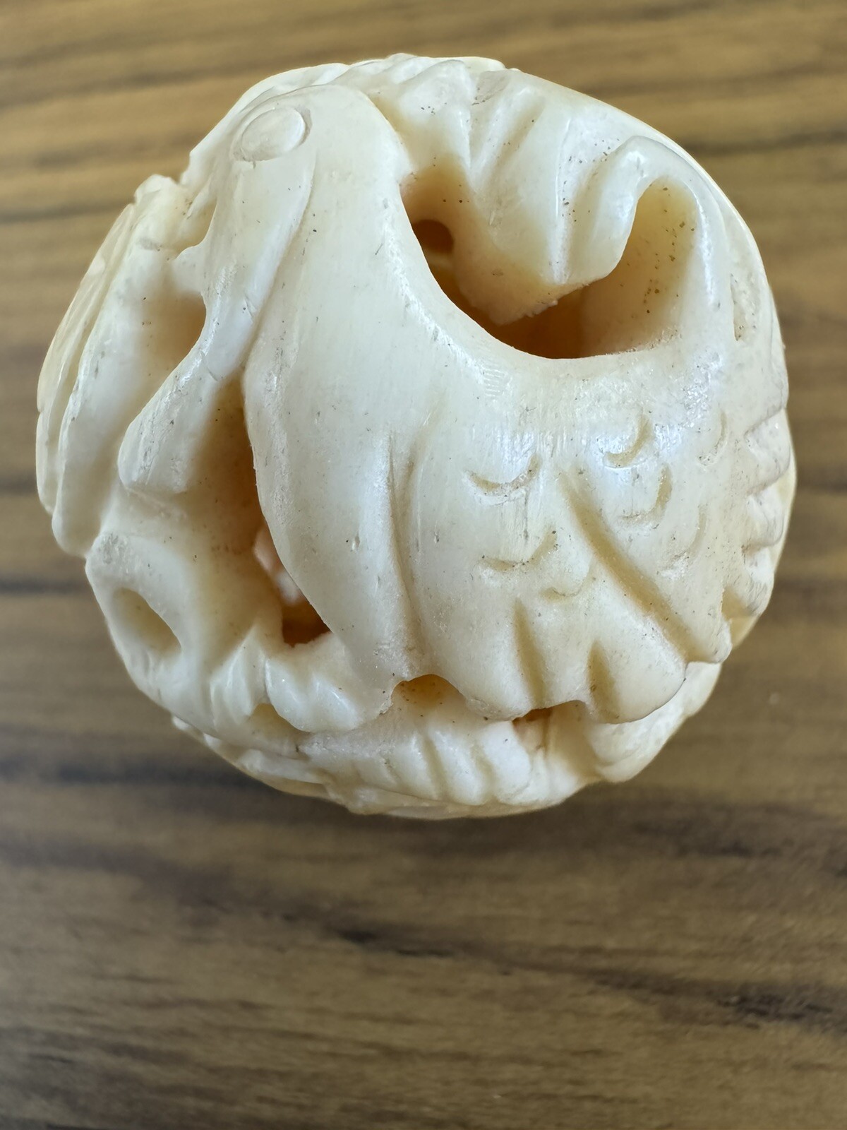 Chinese Zodiac Year of the Rooster Bone Bead | 30mm | Cream | Round |1 Bd |