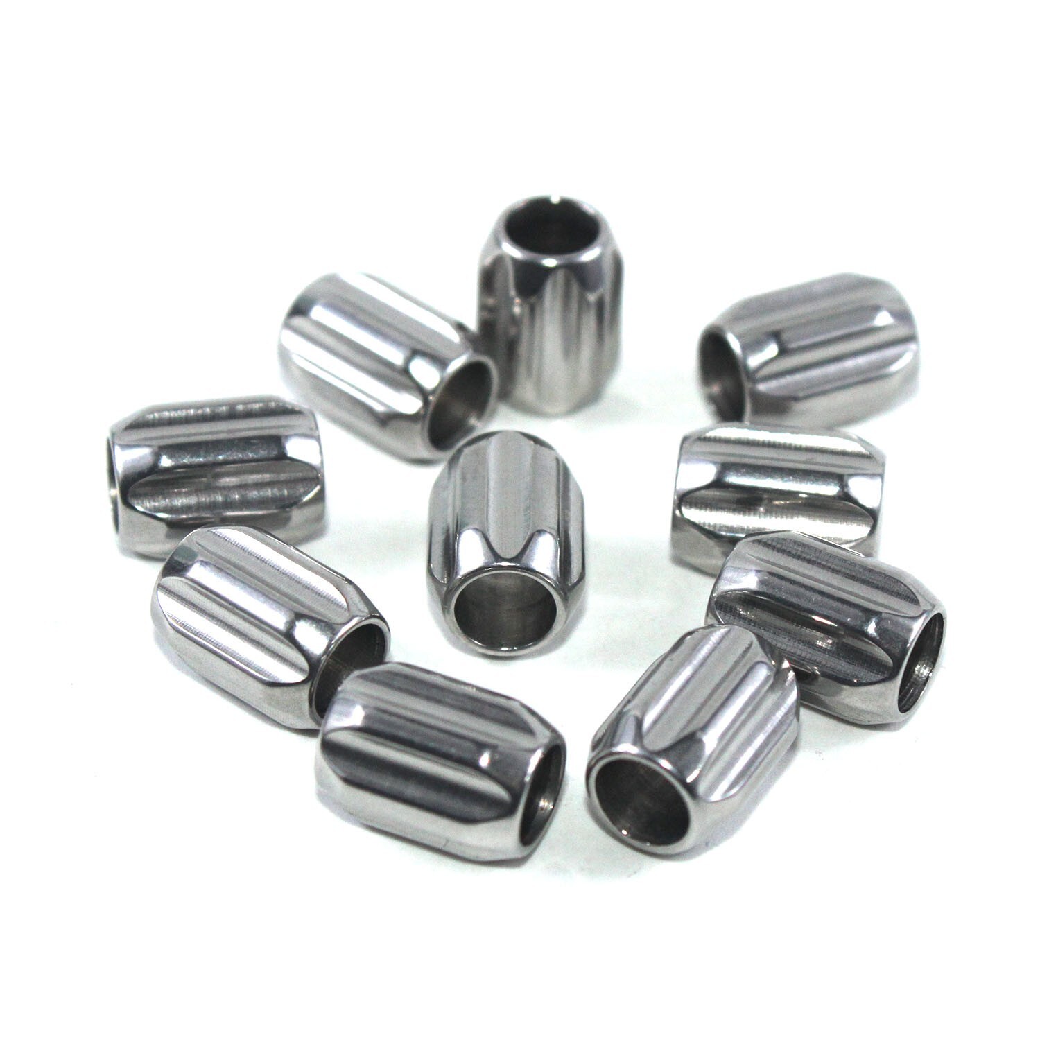 10pcs Steel Bracelet Necklace Beads Paracord Beads Knife Lanyard Beads Crafts