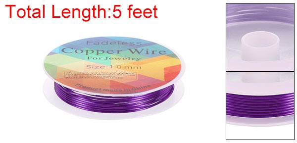Jewelry Wire 5ft 18 Gauge Brass Craft Jewelry Wrapping Wire Purple