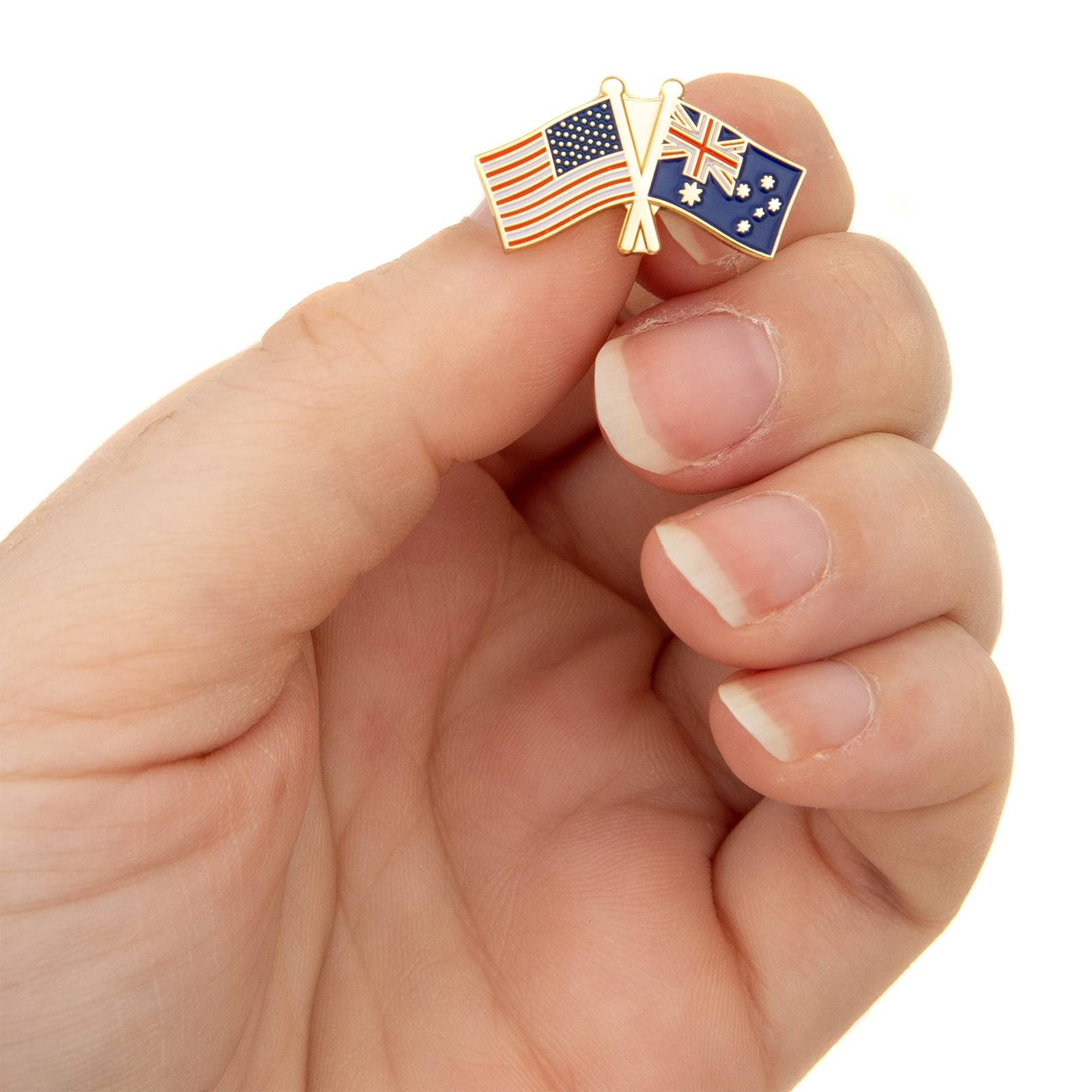 Australia Lapel Pin Enamel with United States USA Souvenir Hat Men Women Patriot