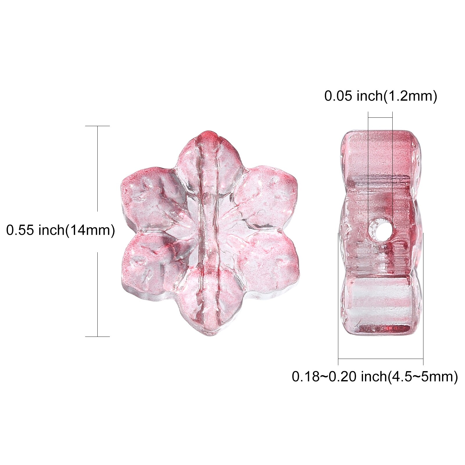 100pcs Clear Flower Bead Snowflake Spacer Bead for Jewelry Necklace Bracelet DIY