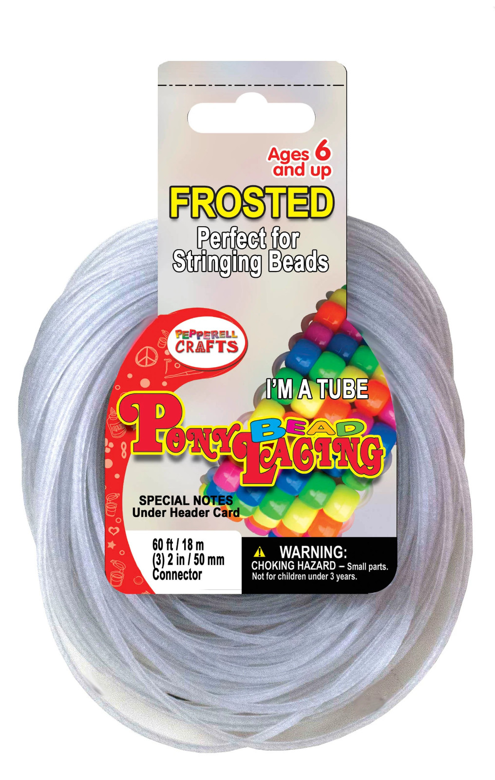 Pepperell Pony Bead Lacing 2 Mm X 60′ Frost