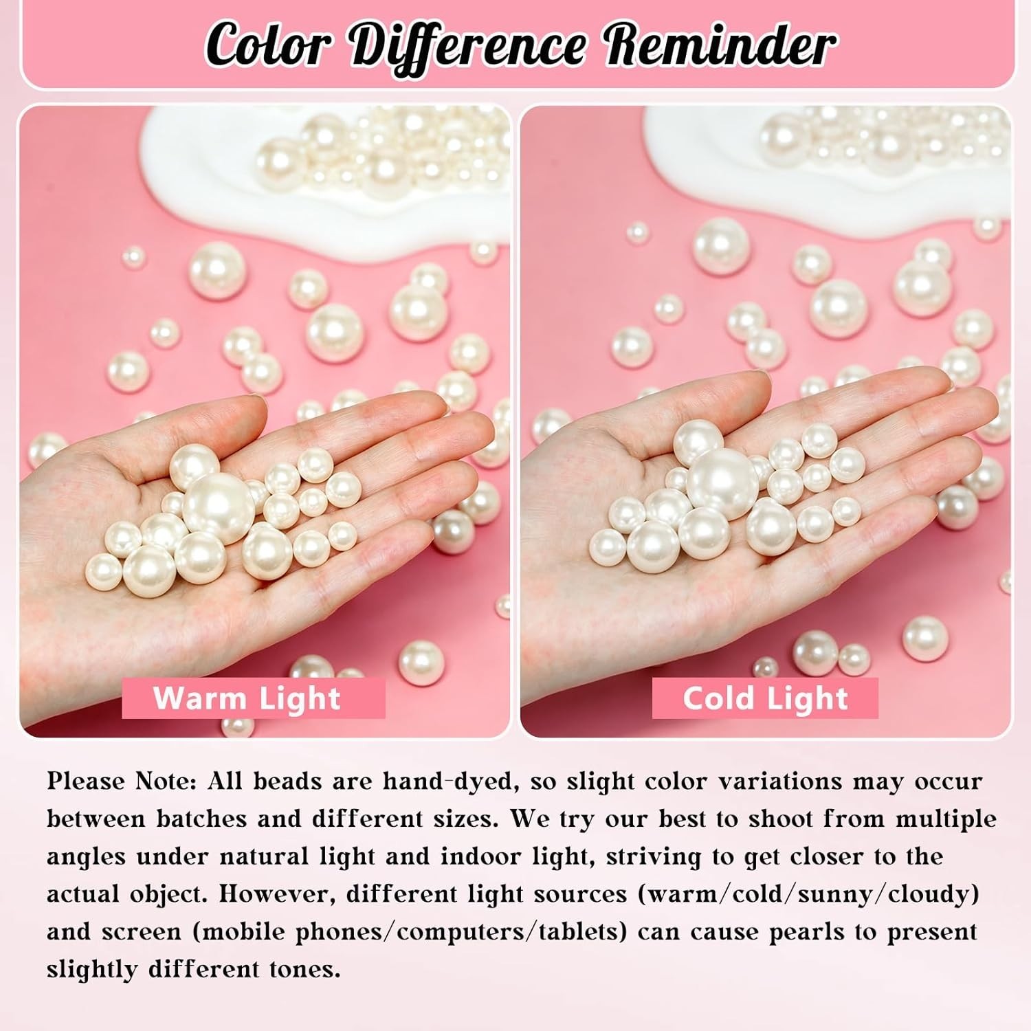 2000PCS Pearls for Crafting, Ivory No Hole Beads for Centerpieces Vases, Assorte