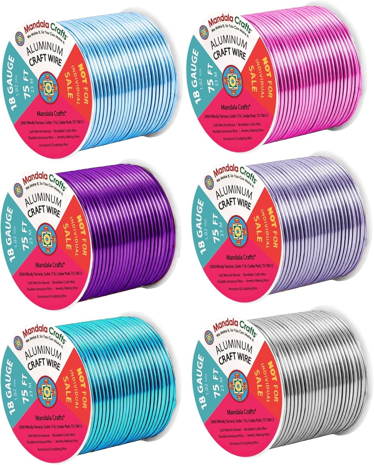18 Gauge Anodized Aluminum Craft Wire – Ideal for Jewelry & Sculpting – 450 FT