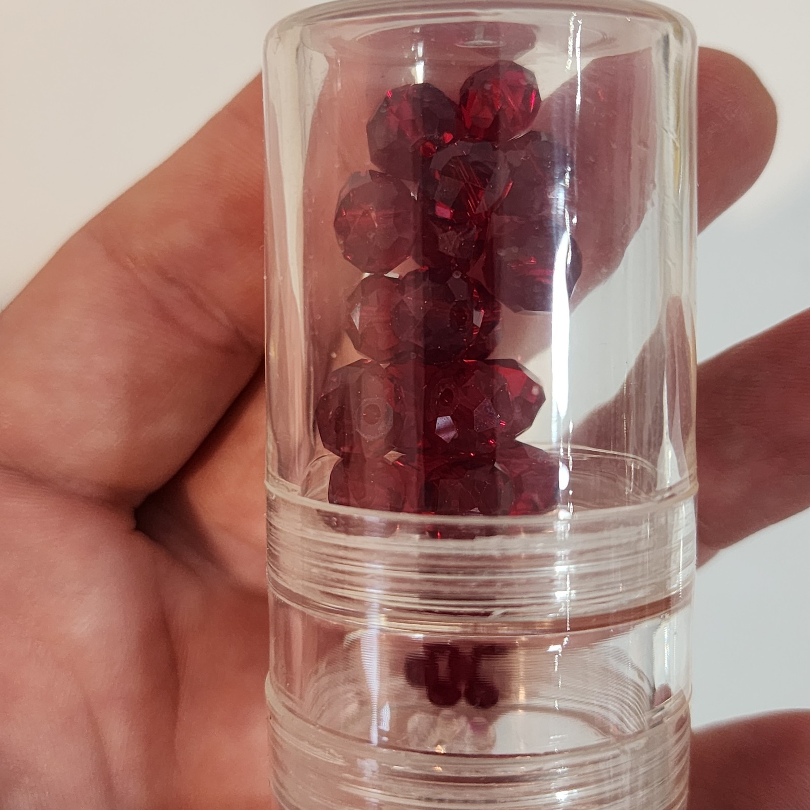Bead Starter Set Clear Plastic Case w/ Multi Colored Sized Beads 10-3/4 x 5