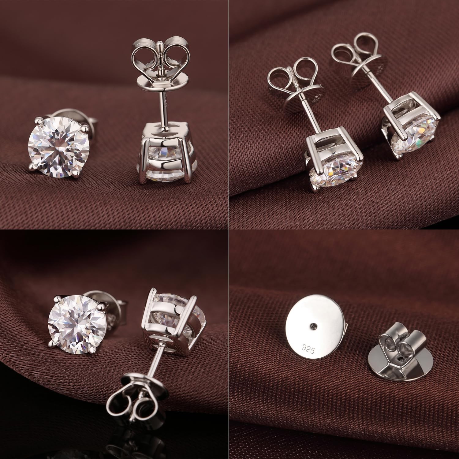 Large Locking Earring Backs Replacement for Studs – 925 Sterling Silver Lifters