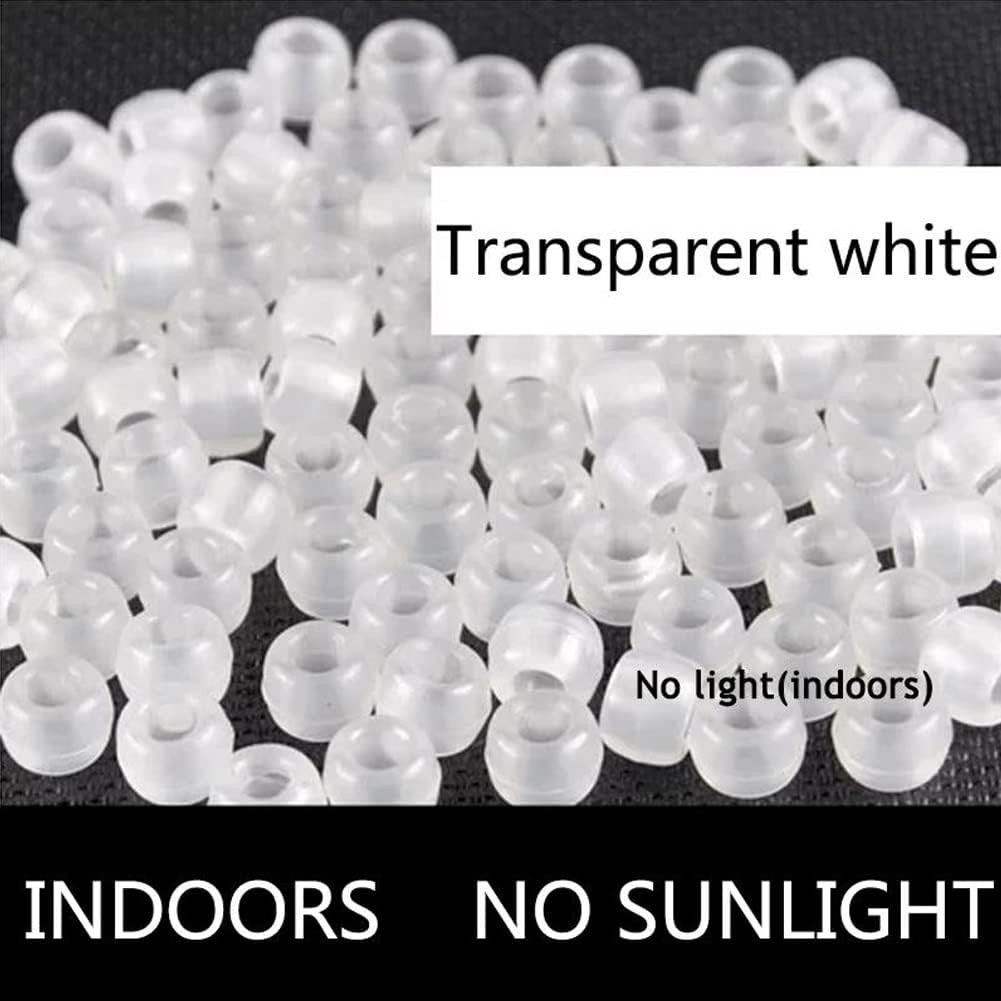 1000 Pcs UV Beads Color Changing Beads UV Reactive Plastic Luminous Pony Beads,