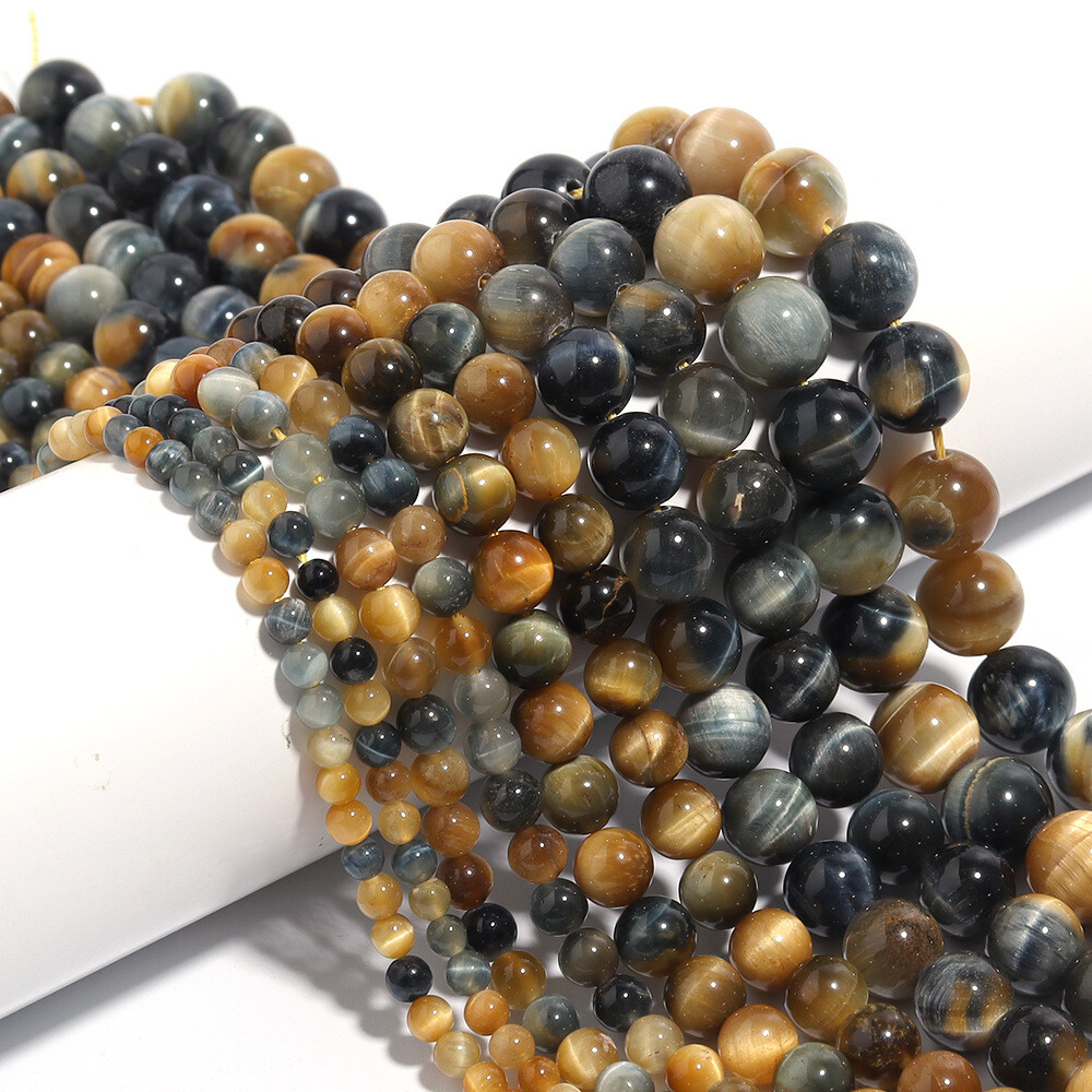 4-12mm Natural Gemstone Dream Tiger’s Eye Round Spacer Beads for Jewelry Making