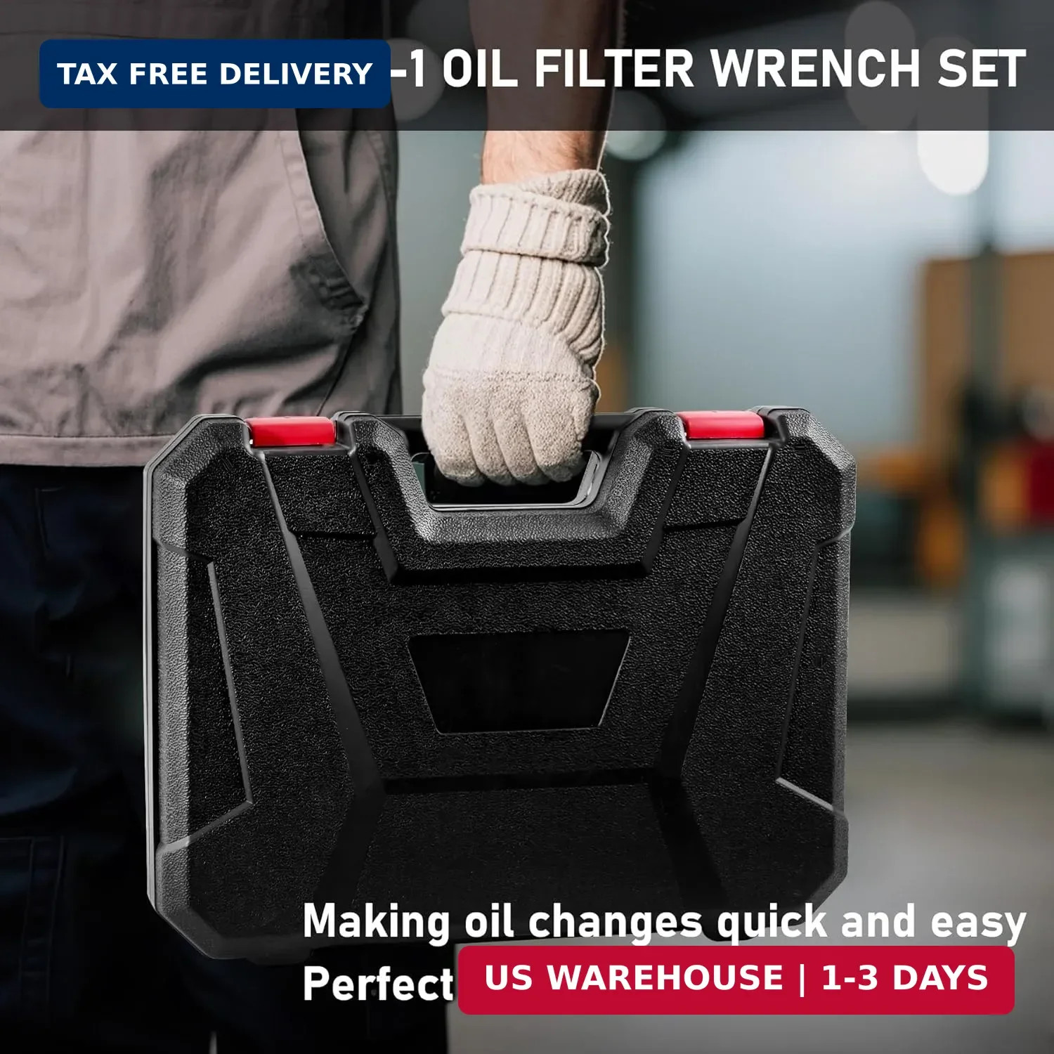 KOOPOOL Oil Filter Wrench Set, 8 Piece Adjustable Oil Filter Pliers 2-3/4″ to 5-