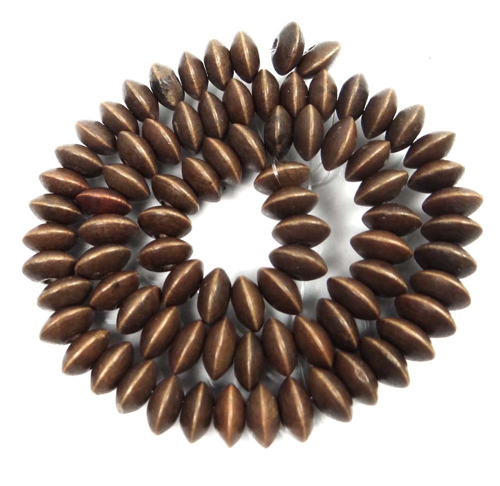 10x5mm Light Brown Wood Abacus Rondelle Beads 16″ 2mm hole