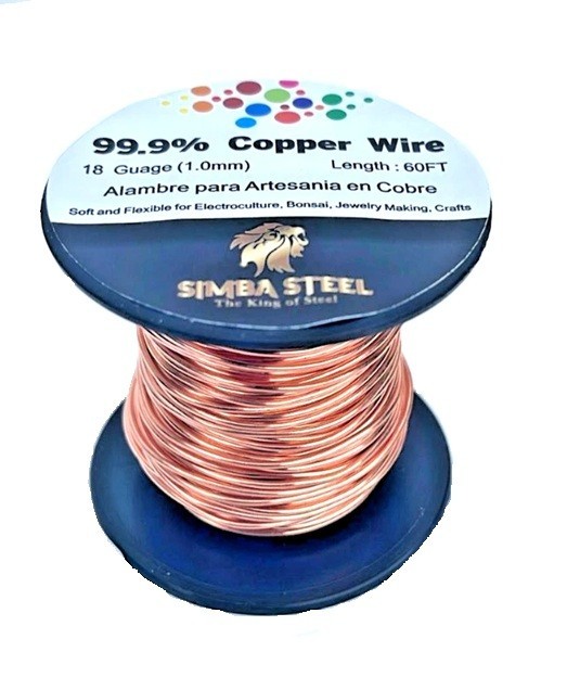 99.9% Pure Copper Wire 18 gauge x 60 FT (1.00mm x 18.3m) Jewelry, DIY, Craft