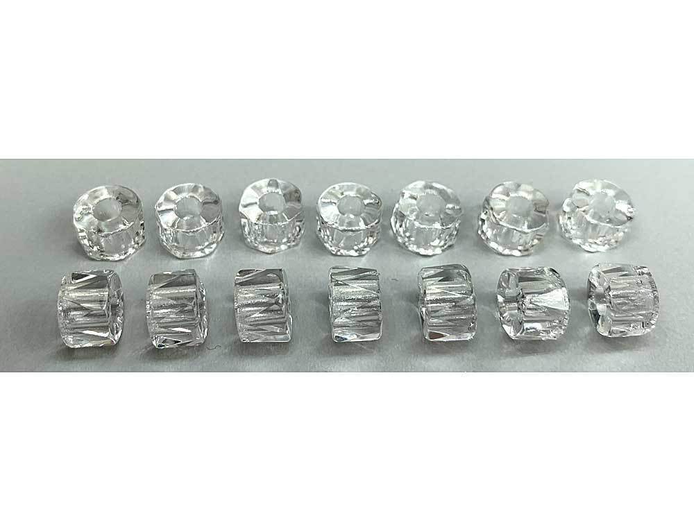 Czech Glass LARGE HOLE Tire Spacer Beads 8x6mm clear Crystal 40 pieces P444