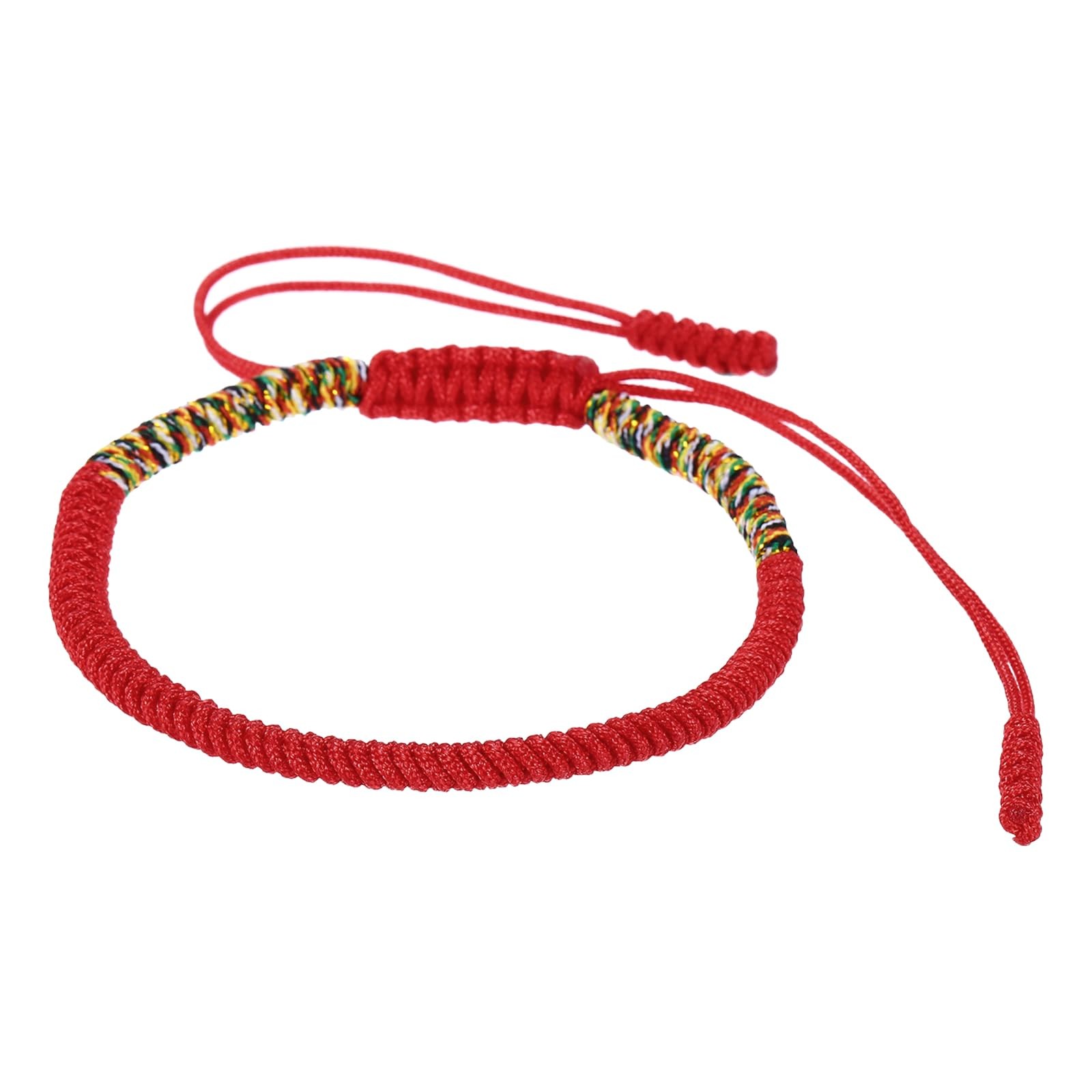Lucky Handmade Braided Rope String Bracelet,Round Adjustable Prayer Protection B