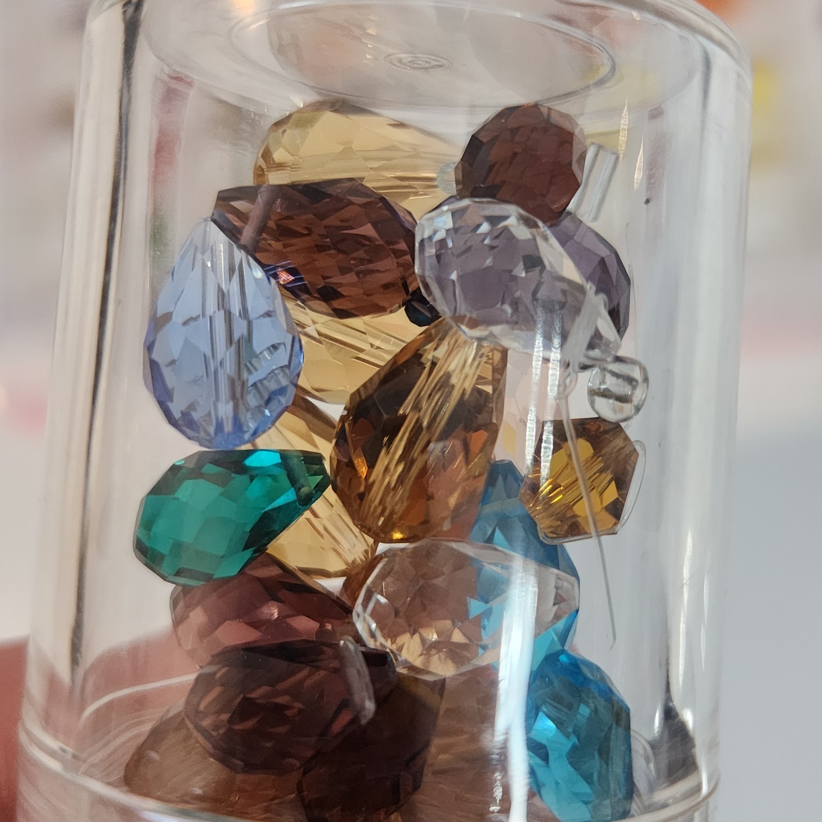Bead Starter Set Clear Plastic Case w/ Multi Colored Sized Beads 10-3/4 x 5