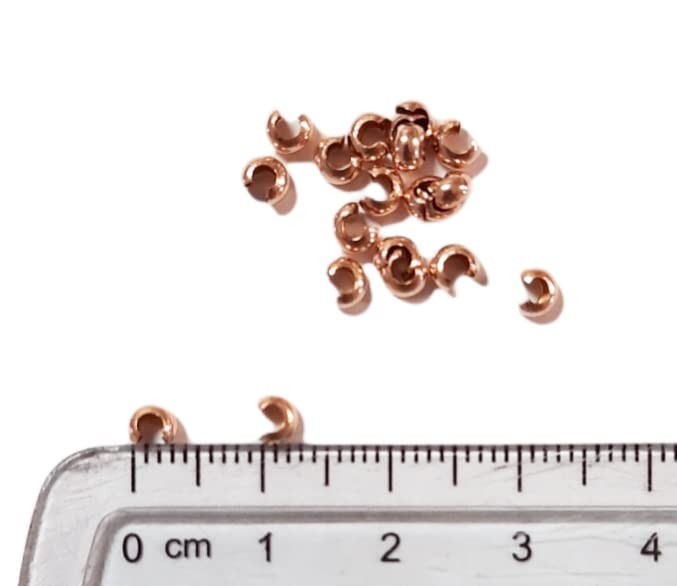 20pcs 14/20 Rose Gold-Filled Crimp Bead Covers, 3MM Jewelry Making Supplies