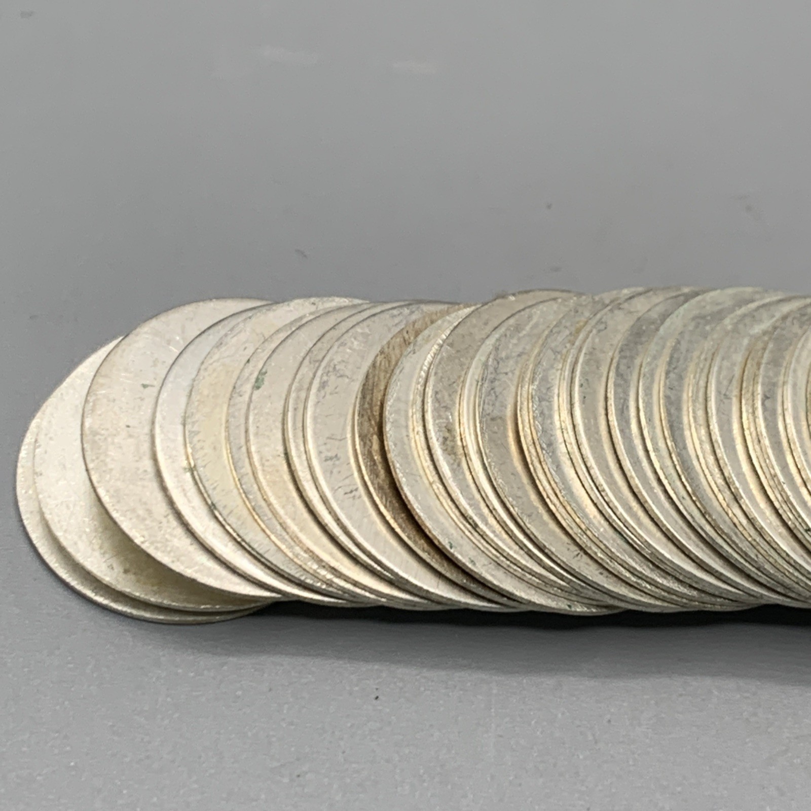 50 Pack .75” Solid Sterling Silver .925 discs. 28 Gauge, Weighs ~72g To 75g/pack