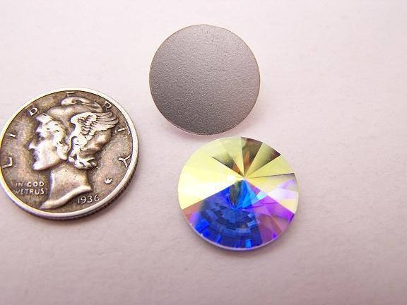 Crystal AB F 14mm Vintage Swarovski 2006 Flatback Rivoli Stone (1 piece)