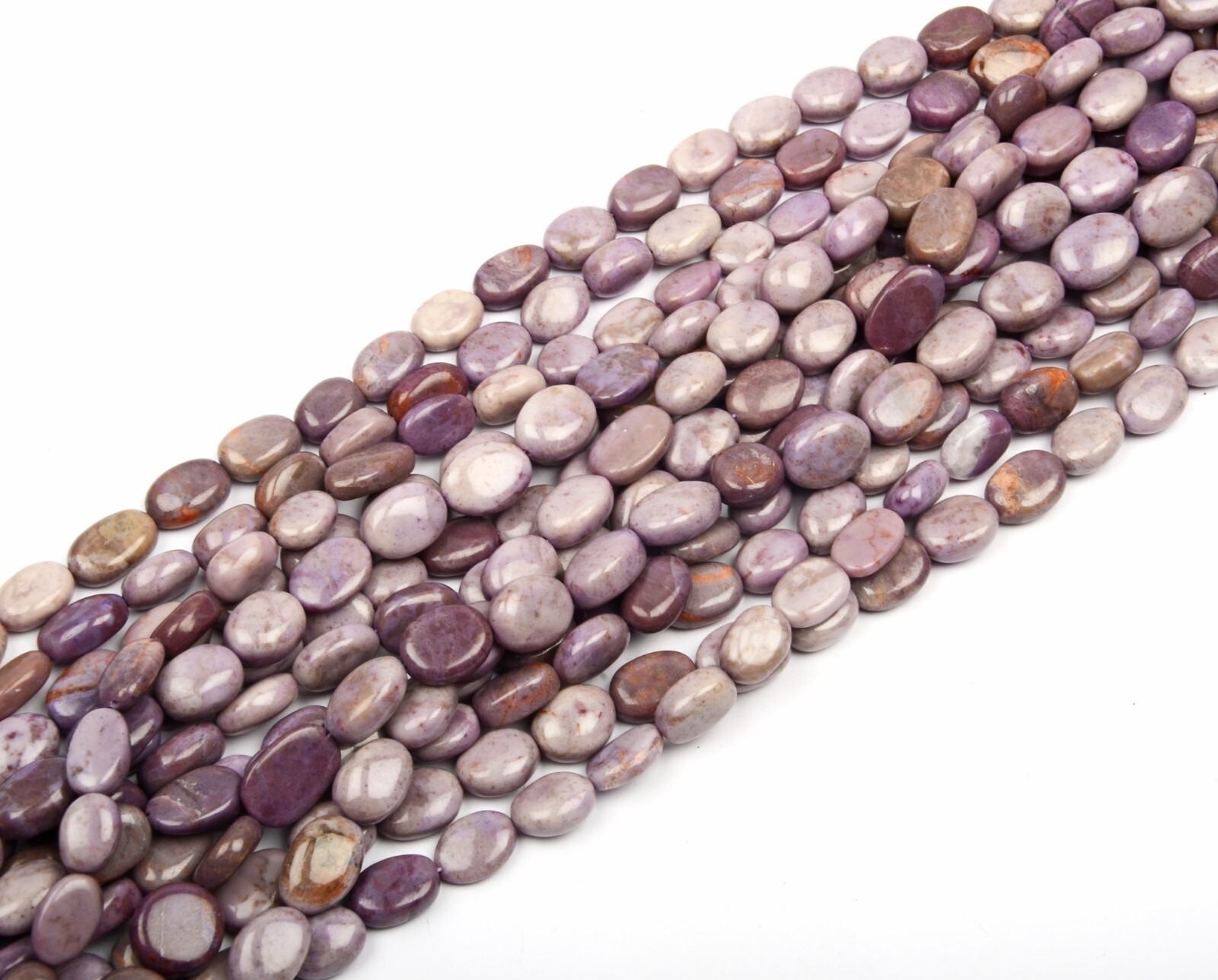 10×13-11x15MM Rare Lavender Jade 13 Inch Strand Gemstone Beads Smooth Oval Shape