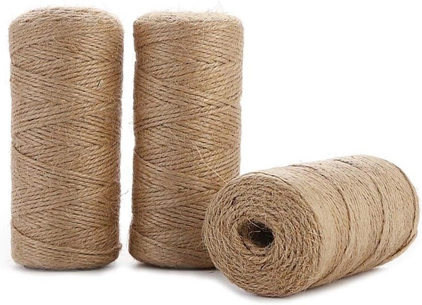 Jute Twine String Hemp Rope – 984 Feet 2mm 3ply Natural Burlap Cord Rolls 3 Pcs