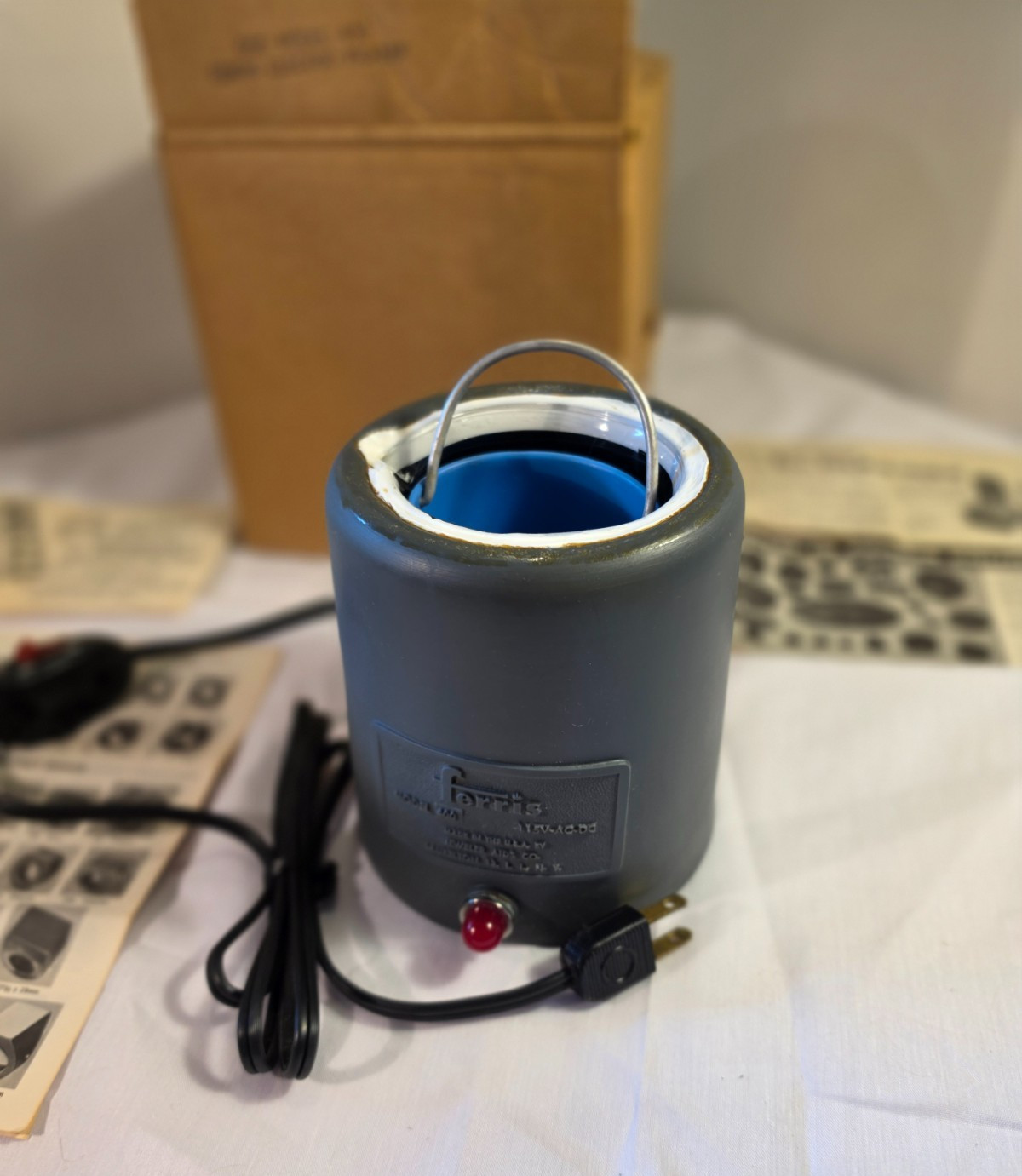 Vintage Ferris Model 400 Electric Pickler Jeweler Tool w Box Manual Basket Italy
