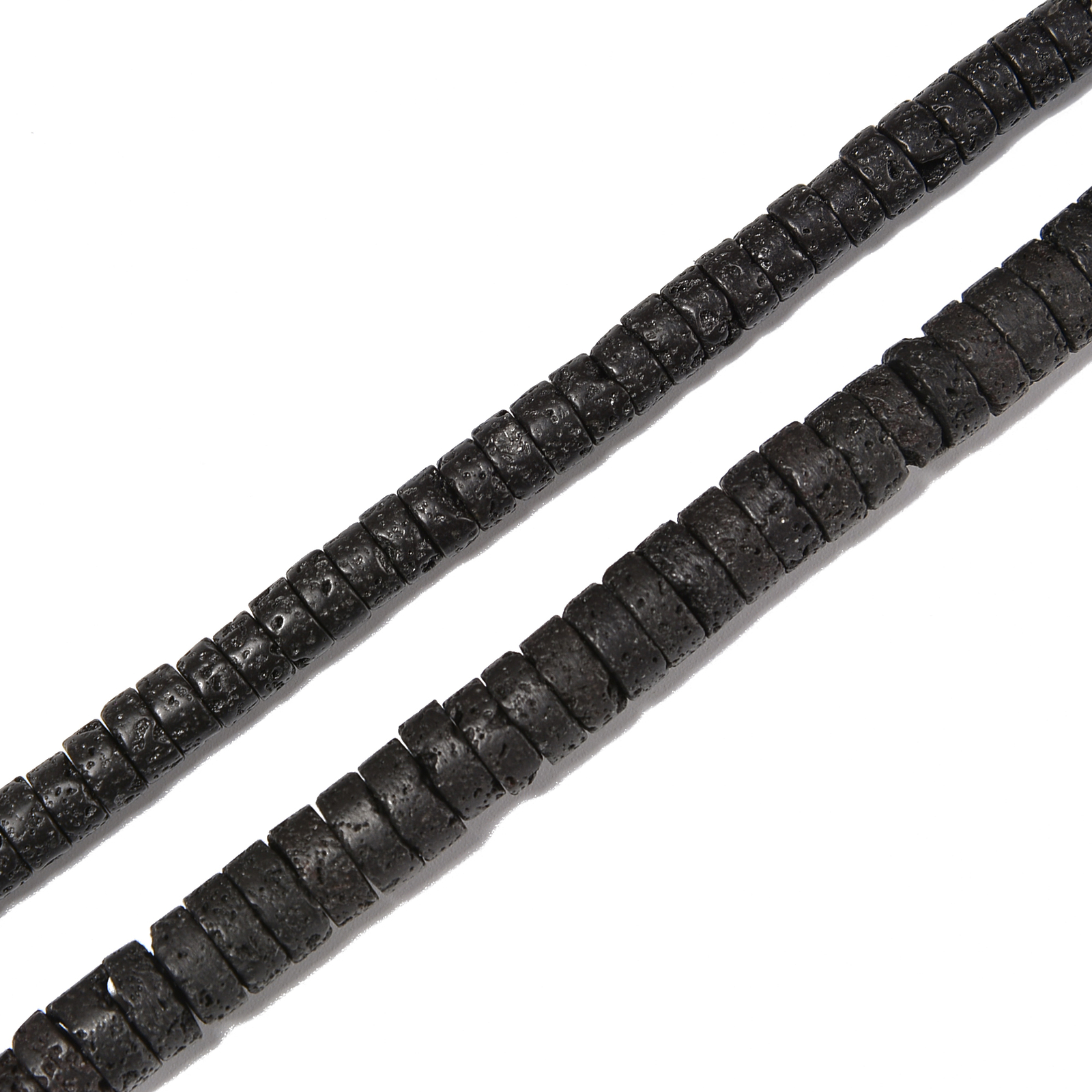 Black Lava Rock Heishi Disc Beads Size 3x6mm 3x8mm 15.5″ Strand