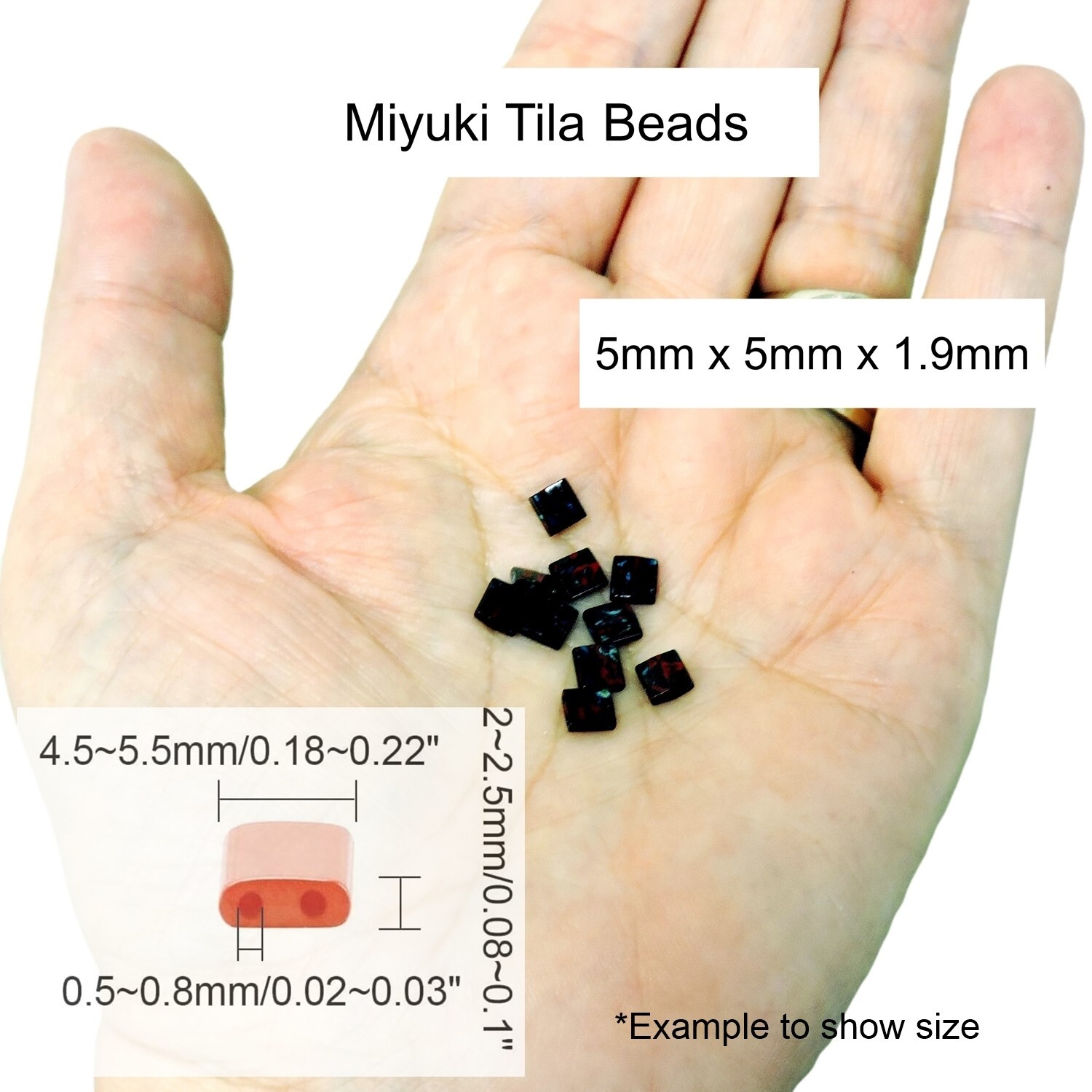 Miyuki Tila 2-Hole Square Beads 5mm Picasso Cobalt Blue TL4518