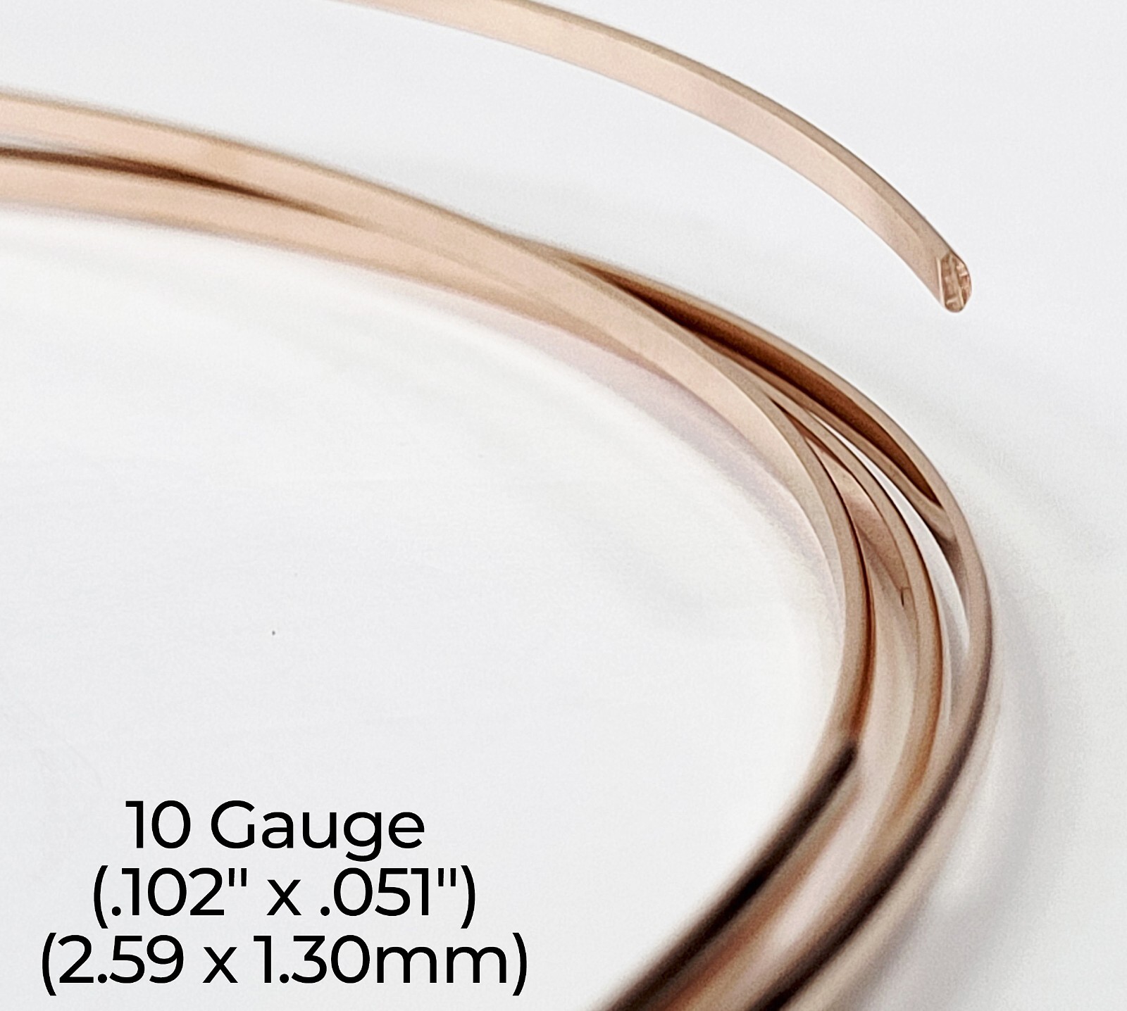 14/20 Rose Gold-Filled Wire | Half Round | Half Hard | 10-24 Gauge | 1-10 ft
