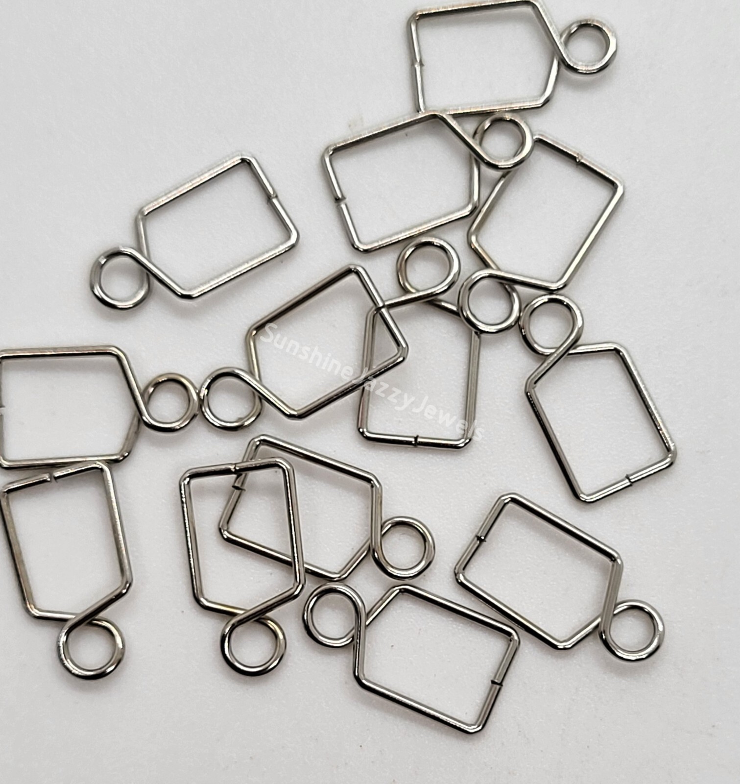 Chandelier/ Prism Silver Plated 8x14mm Pinch Bail Connectors; Strong