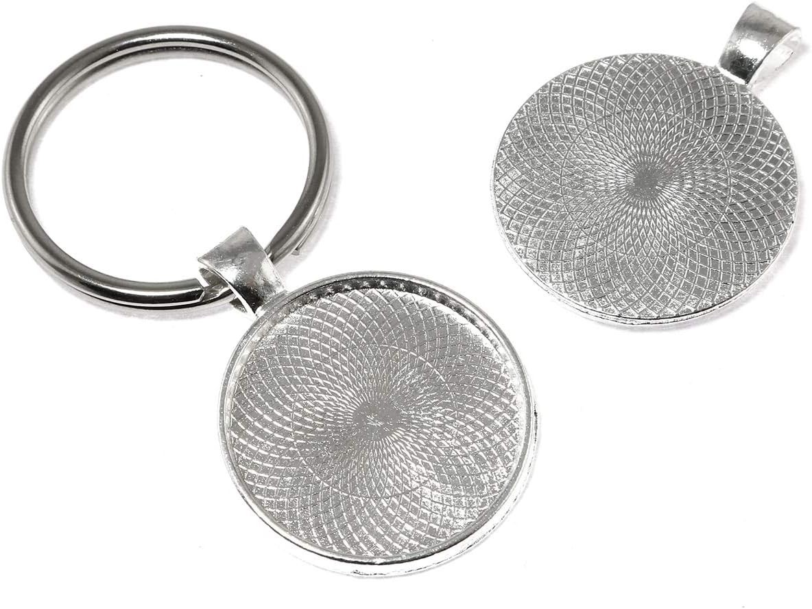 Versatile 25mm Round Pendant Bezels – 25 Pcs Bright Silver for DIY Creations