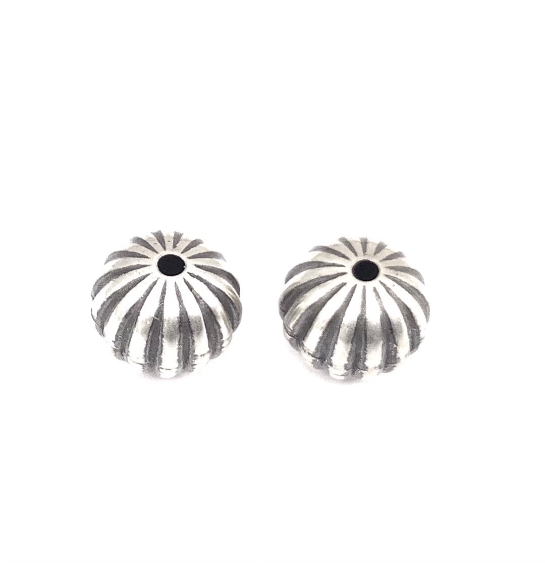 9.5mm Beads Bali Sterling Silver .925 Fluted Melon Design Bali Silver Beads