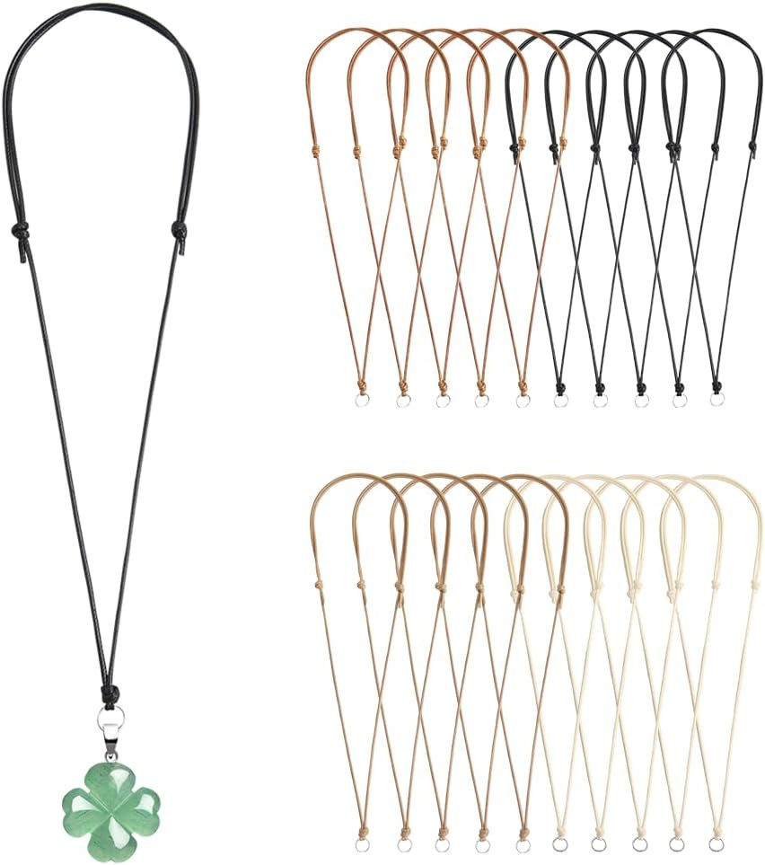 20Pcs Handmade Craft Vintage Cord Adjustable Necklaces for Hanging Pendants Cord
