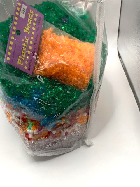 2.8 Pounds Assorted Tri Beads Plastic Beads Bulk Lot Arts Crafts Mixed colors