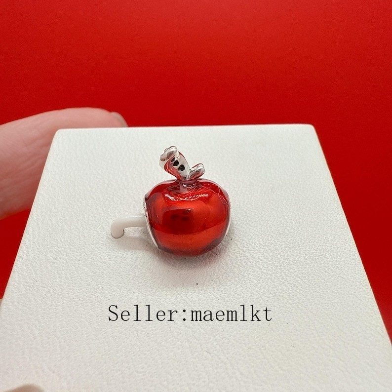 New 925 Sterling Silver Snow White apple charm,Silver charm,Snow White Charm