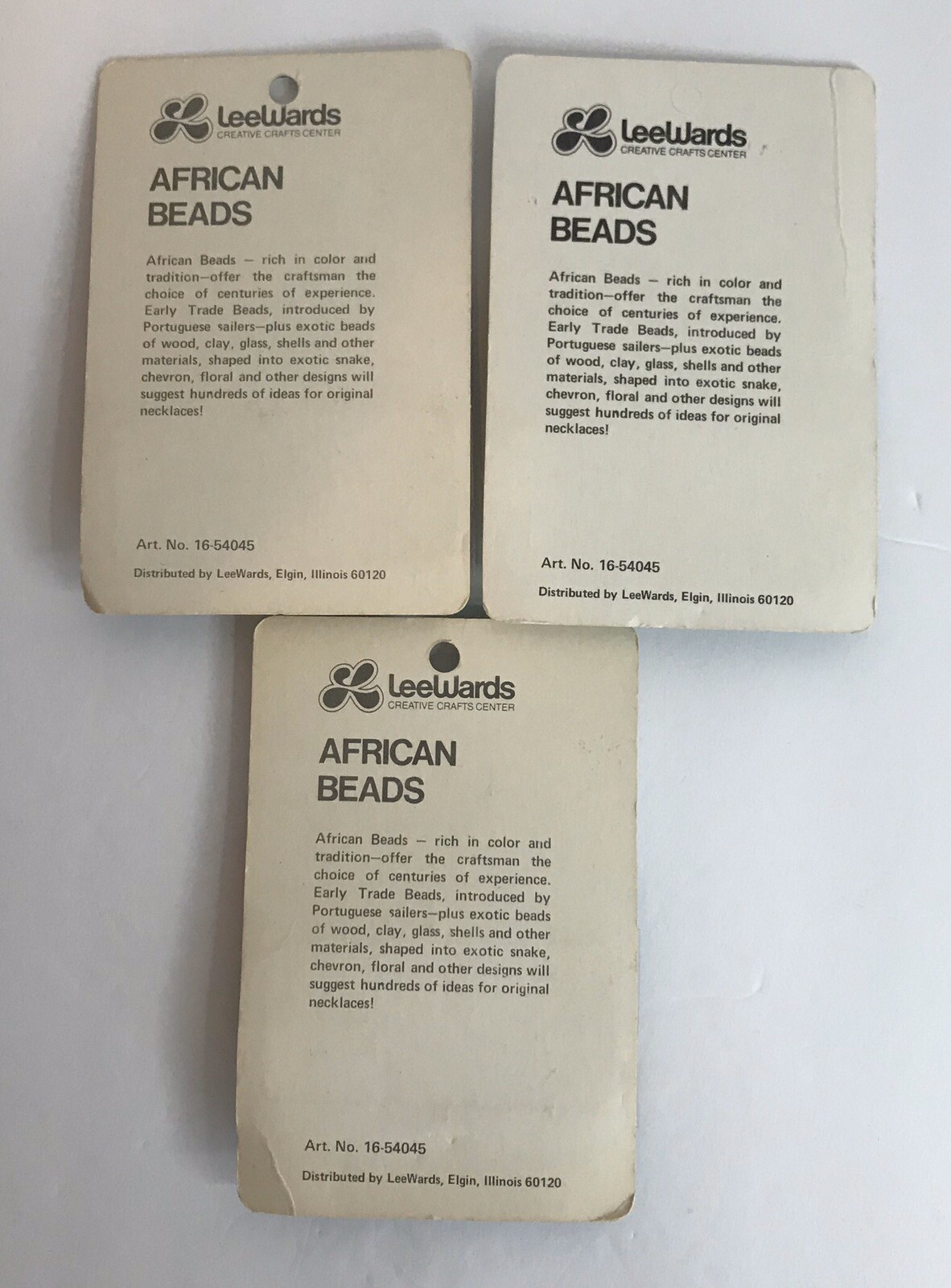 Vintage Lee Wards Beads African Earth Coconut & Metallic 8 Packs Sealed
