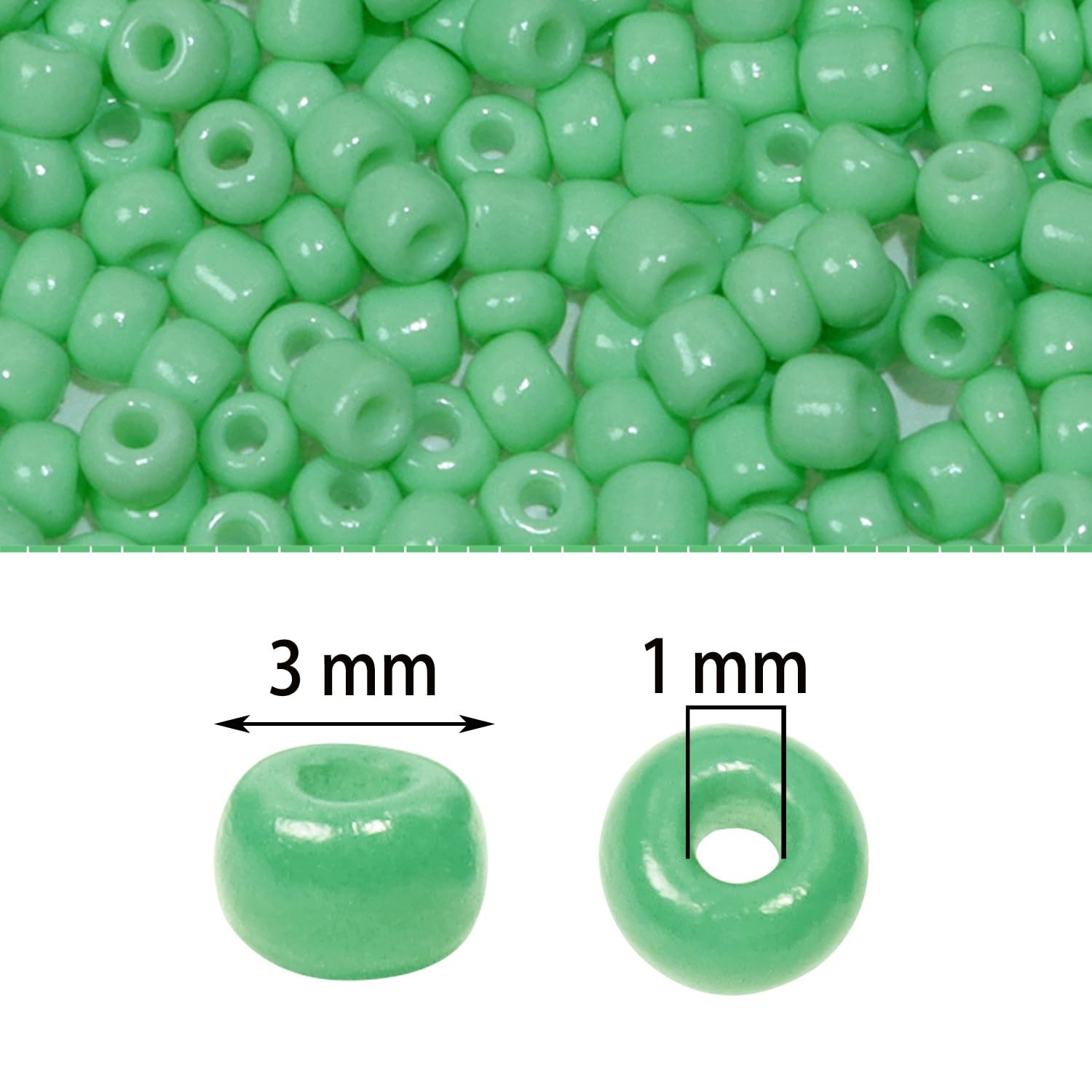 PPhtony Glass Seed Beads Pony Beads 30g/1050Pcs 3mm Solid Color Mini Round Lo…