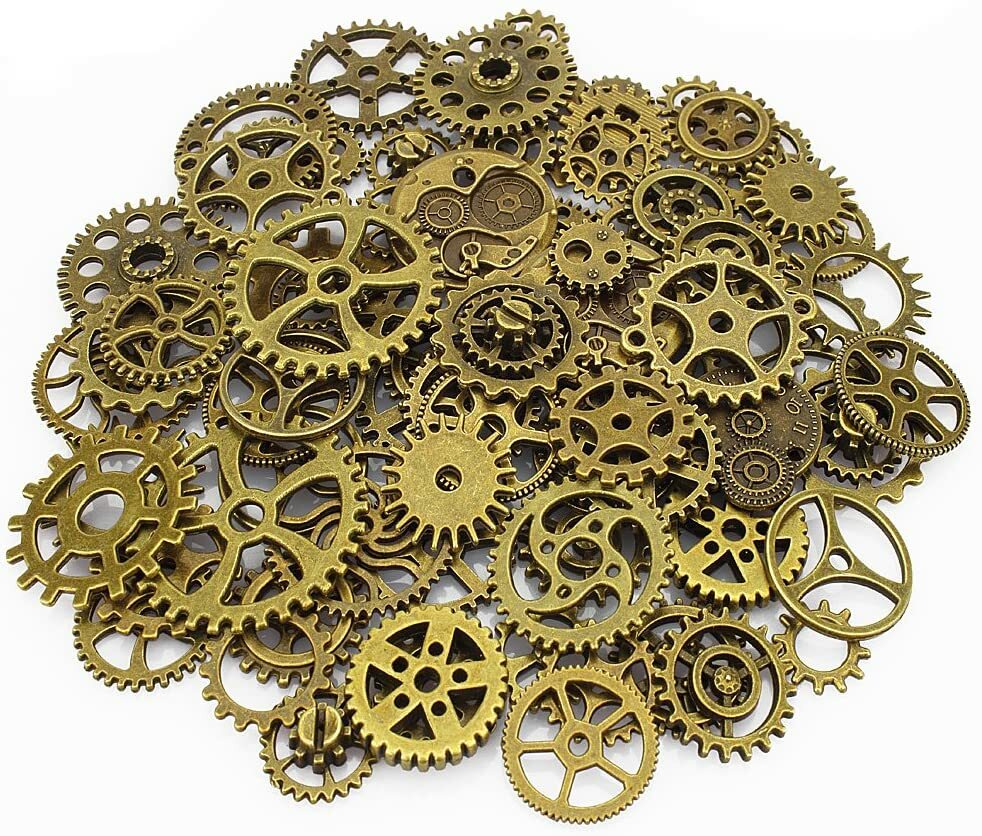 Clock Gears Clock Parts Bronze Metal Gears Steampunk Gears Assorted Gears 10pc