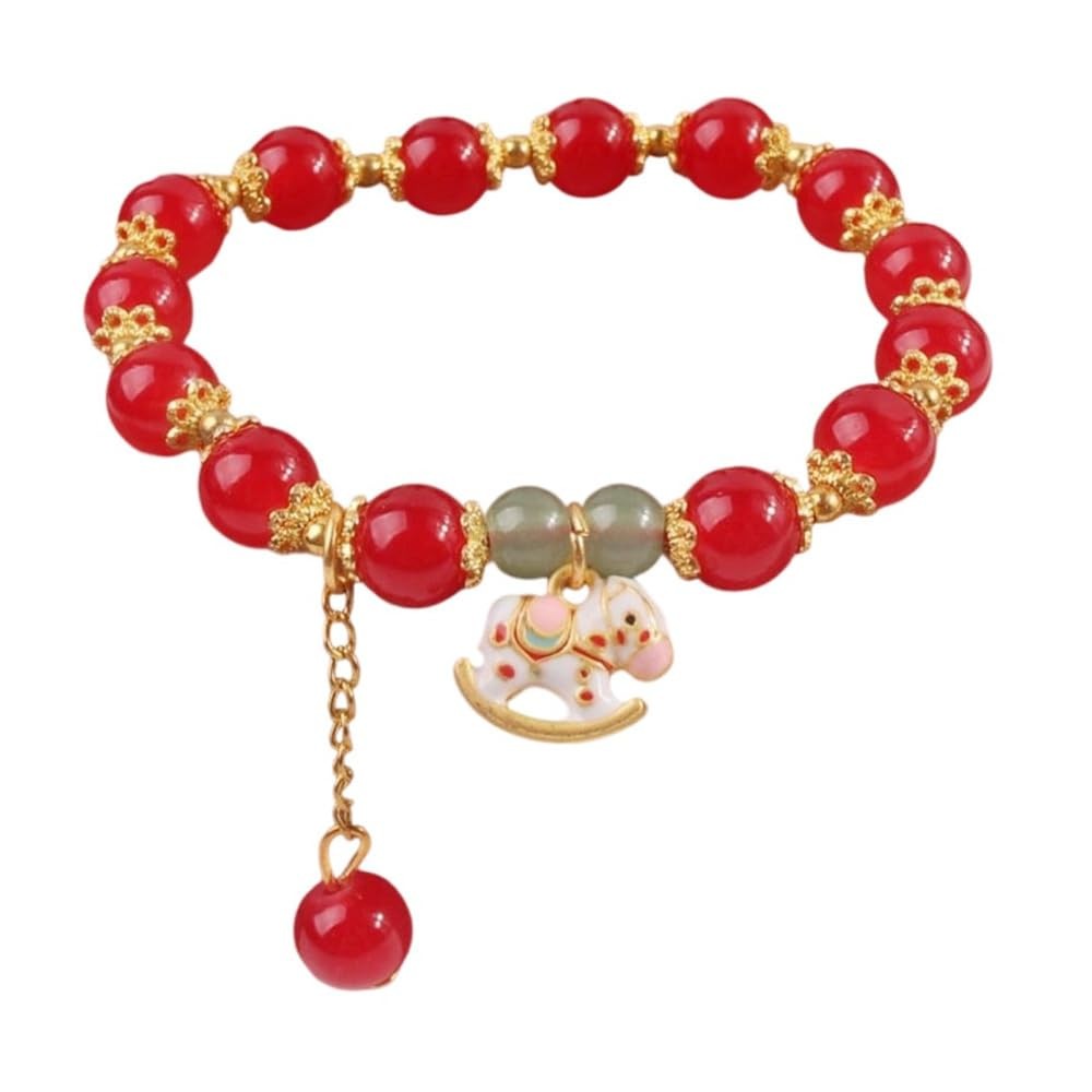 2026 Chinese Zodiac Year of The Horse Red Beads Stretch Bracelets Feng Shui – 02