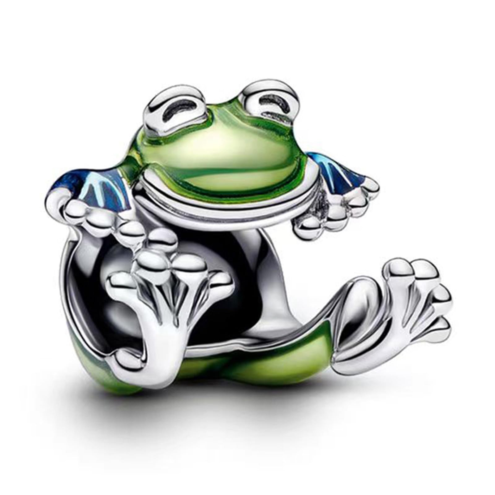 Charms Beads 925 Sterling Silver Frog People Dangle Pendant with 5A Cubic fits f