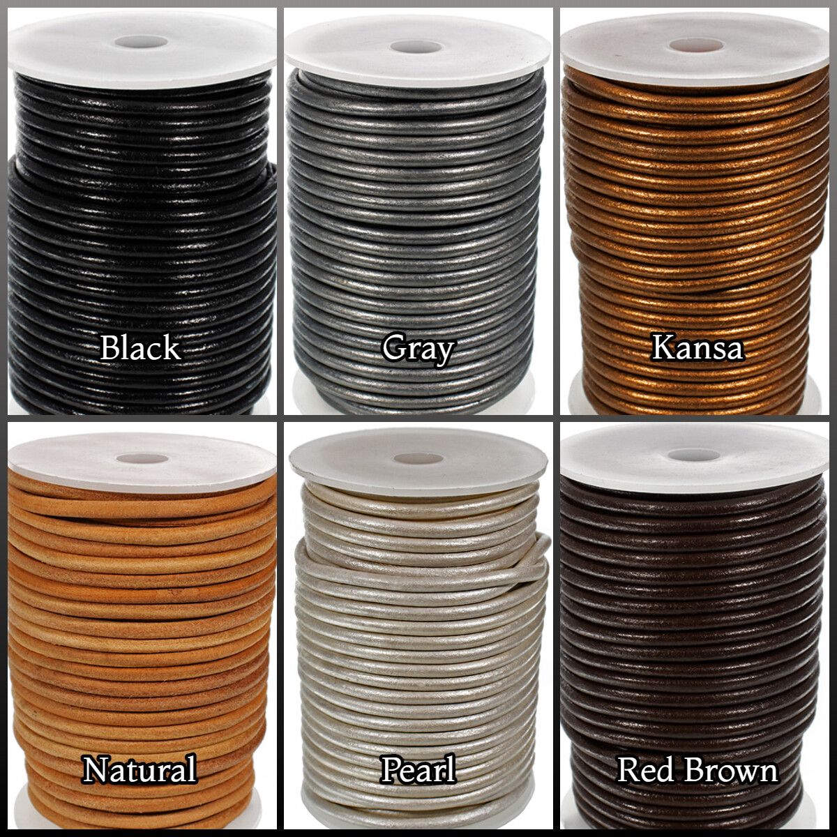 Round Leather Cord By Craft County – In 4mm, 5mm, & 6mm Sizes – 6 Color Options