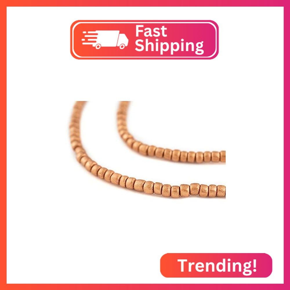 The Bead Chest Copper Nugget Natural Wood Beads (5mm): Organic Eco-Friendly Wood