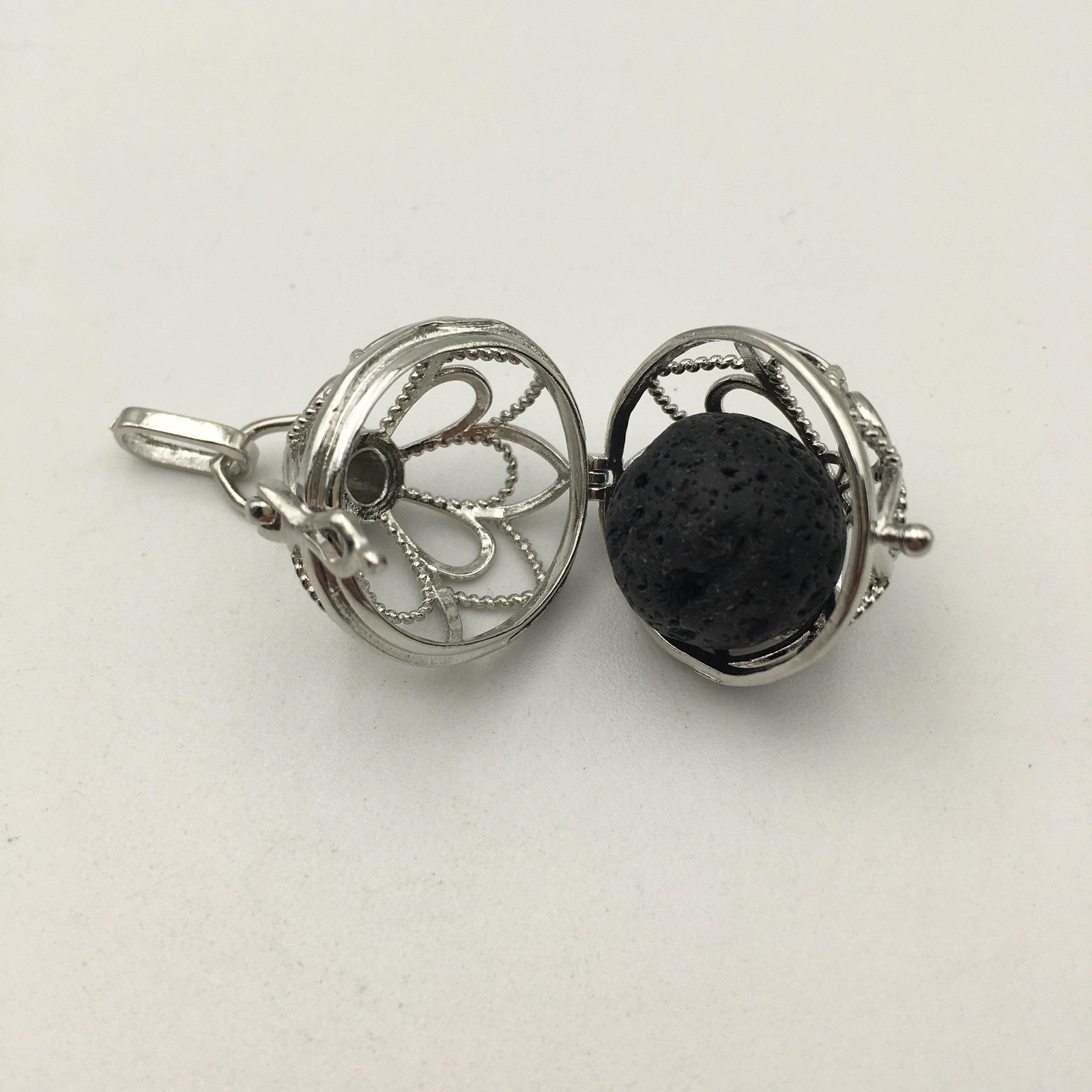 Silver Metal Oil Diffuser Pendant Round Shape Size 25mm Sold Per Piece