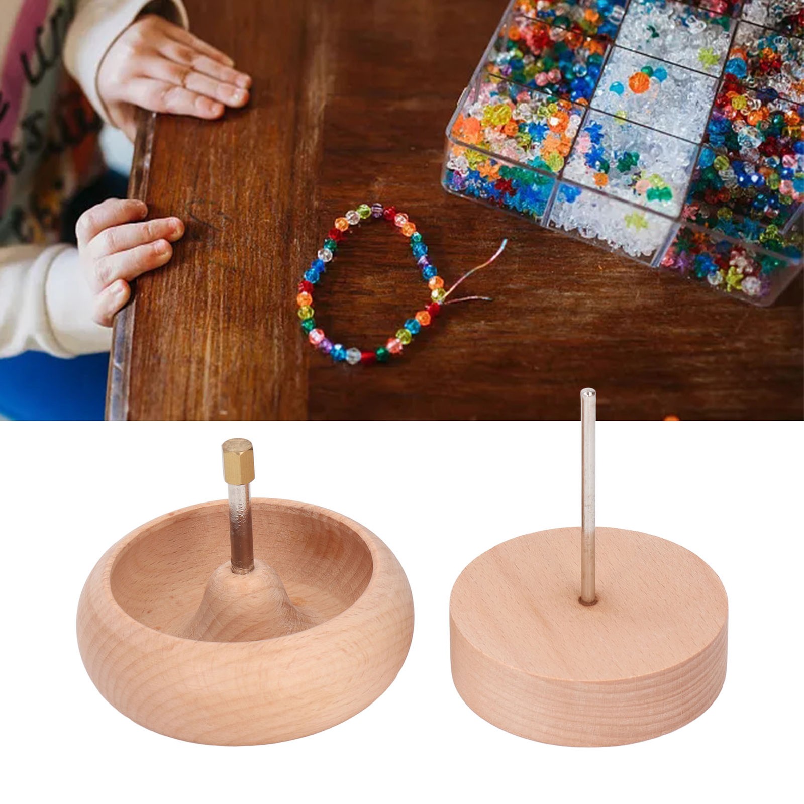 Wooden Bead Spinner For Quick Beading For DIY Lovers Easy To Use