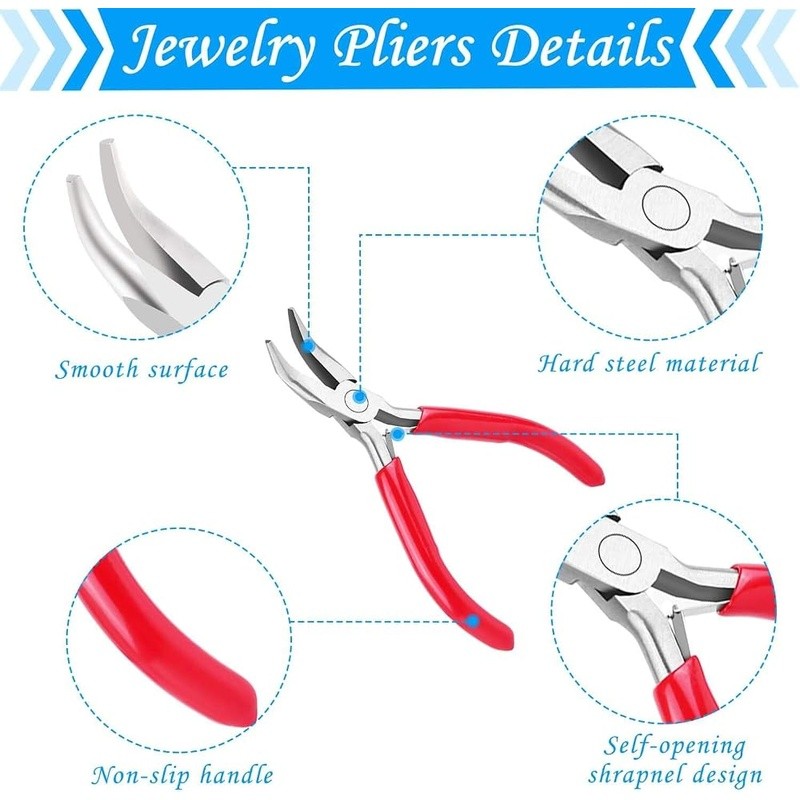6 Piece Jewelry Making Tools Pliers Set Beading Wire Wrapping Craft DIY New