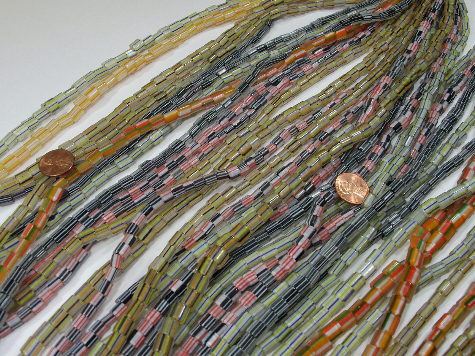 40 Strands 15″ Multicolor India Handmade Glass Beads Wholesale Bulk Lot (FPZ-9)⭐