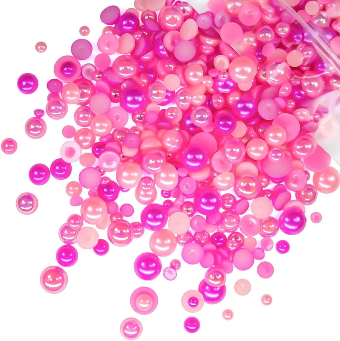 51G Half round Pearls for Crafting Light Brown Dark Brown Ab Set Colorful 4-10Mm